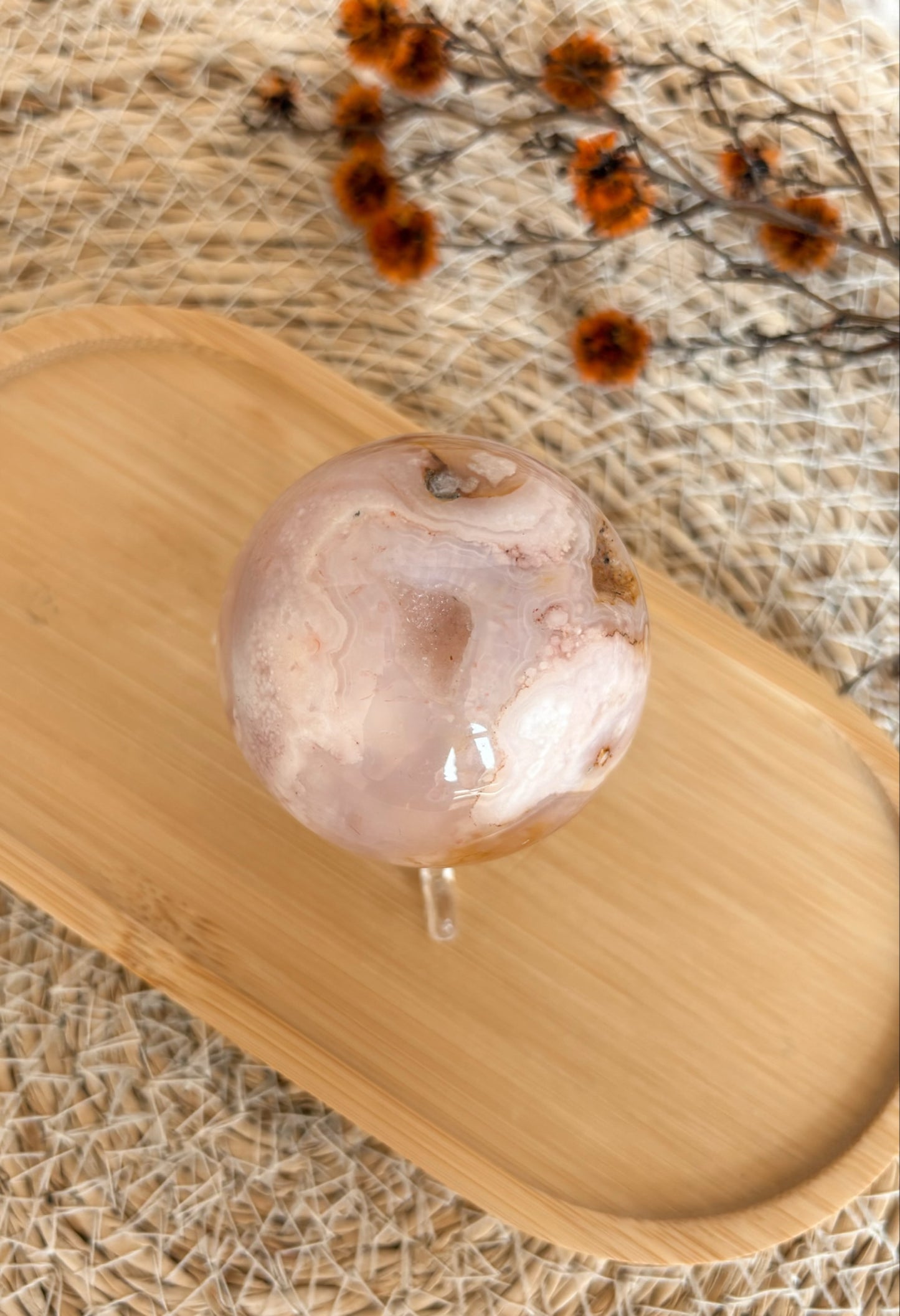 Druzy Blumenachat Kugel in Pastell-Farben