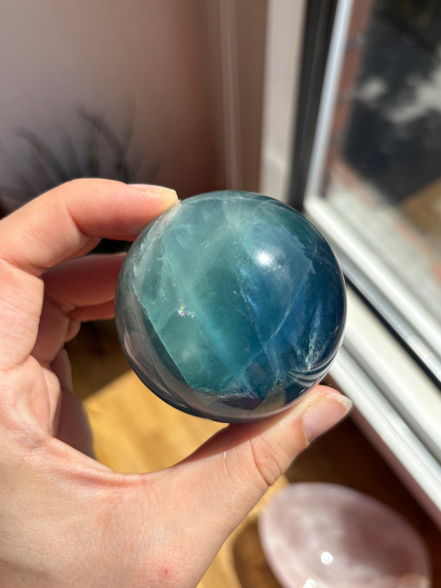Blaue-Grüne Fluorit Kugel BA96