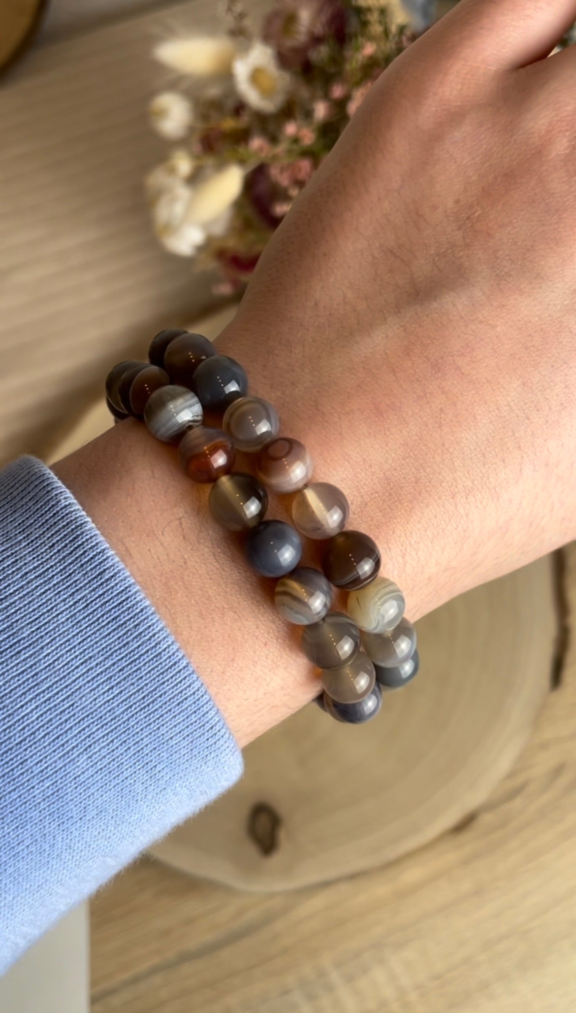 Botswana Achat Kugelarmband 8mm