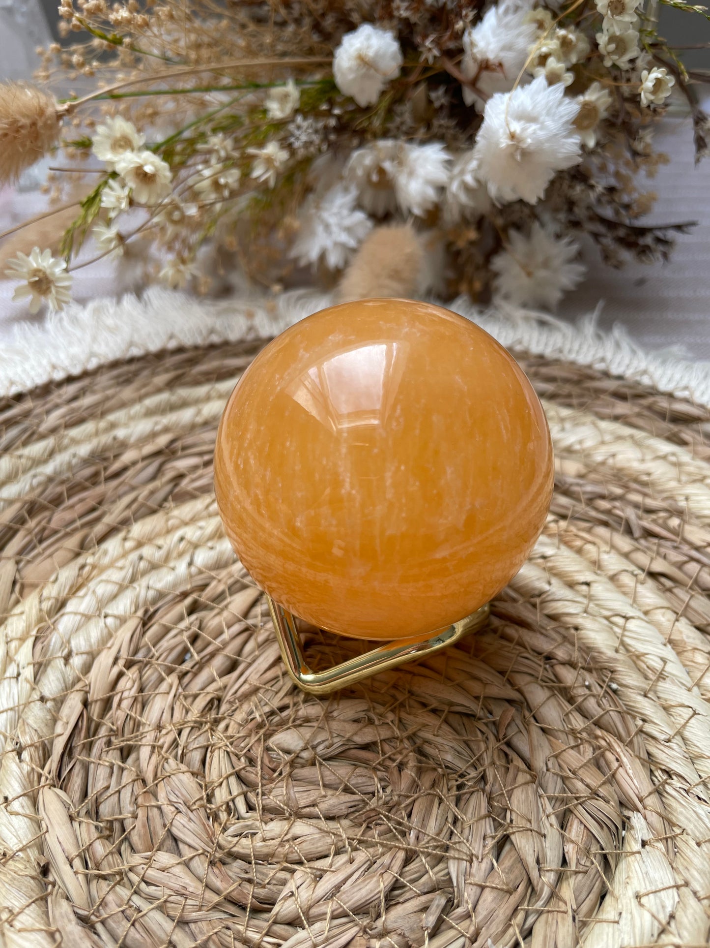 Orangencalcit Kugel Nr. 3