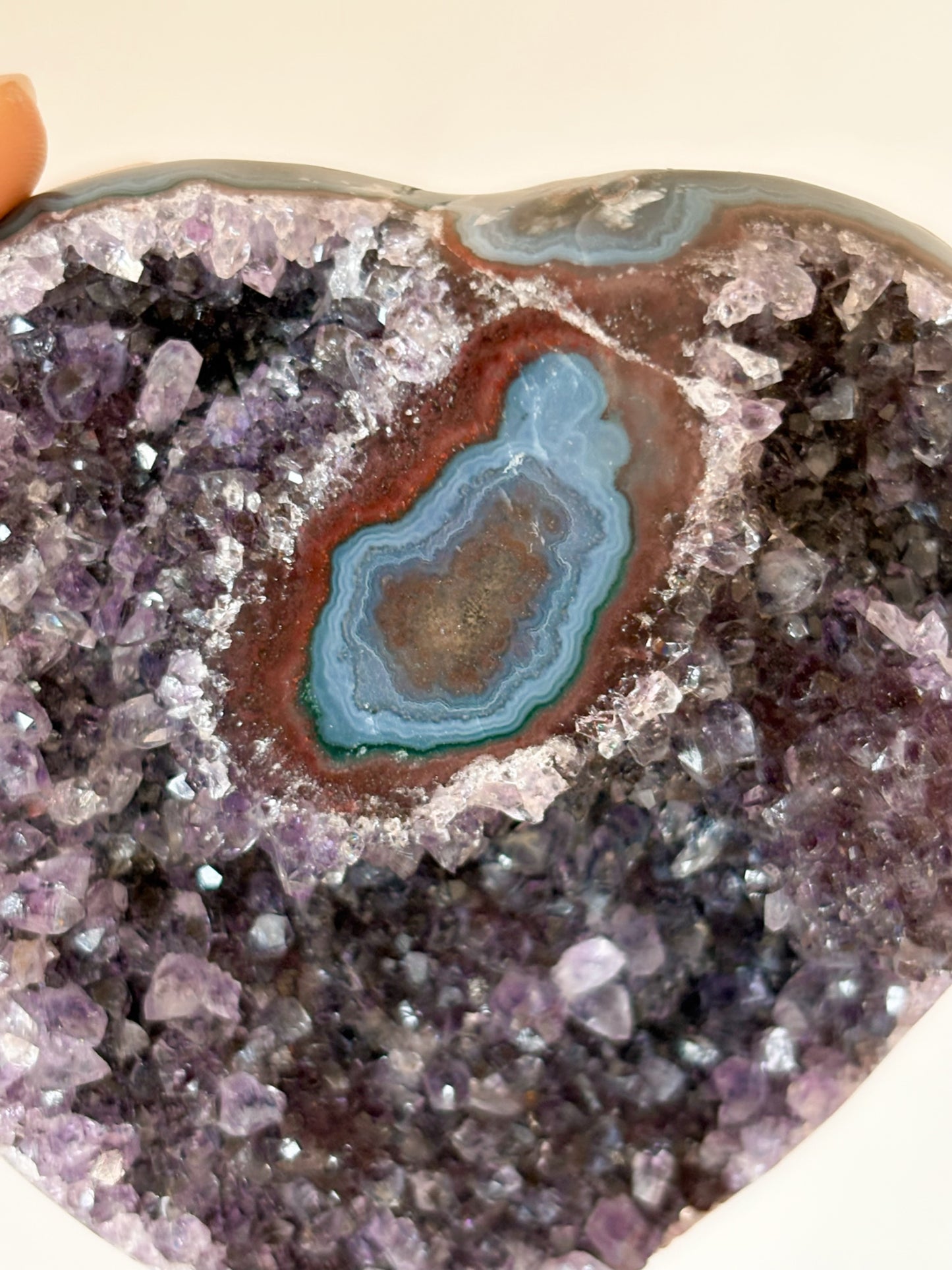 Amethyst x Achat Herz aus Uruguay