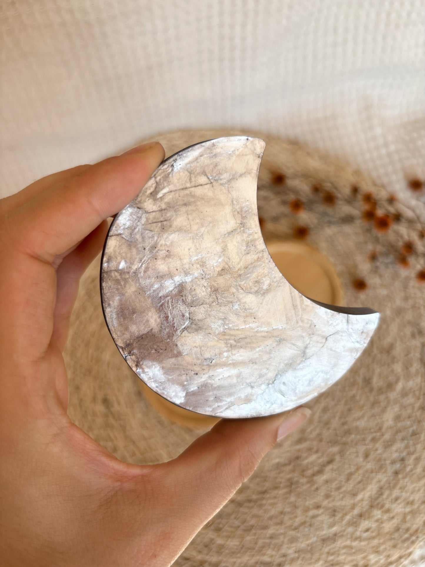 Gem Lepidolith Mond auf Ständer
