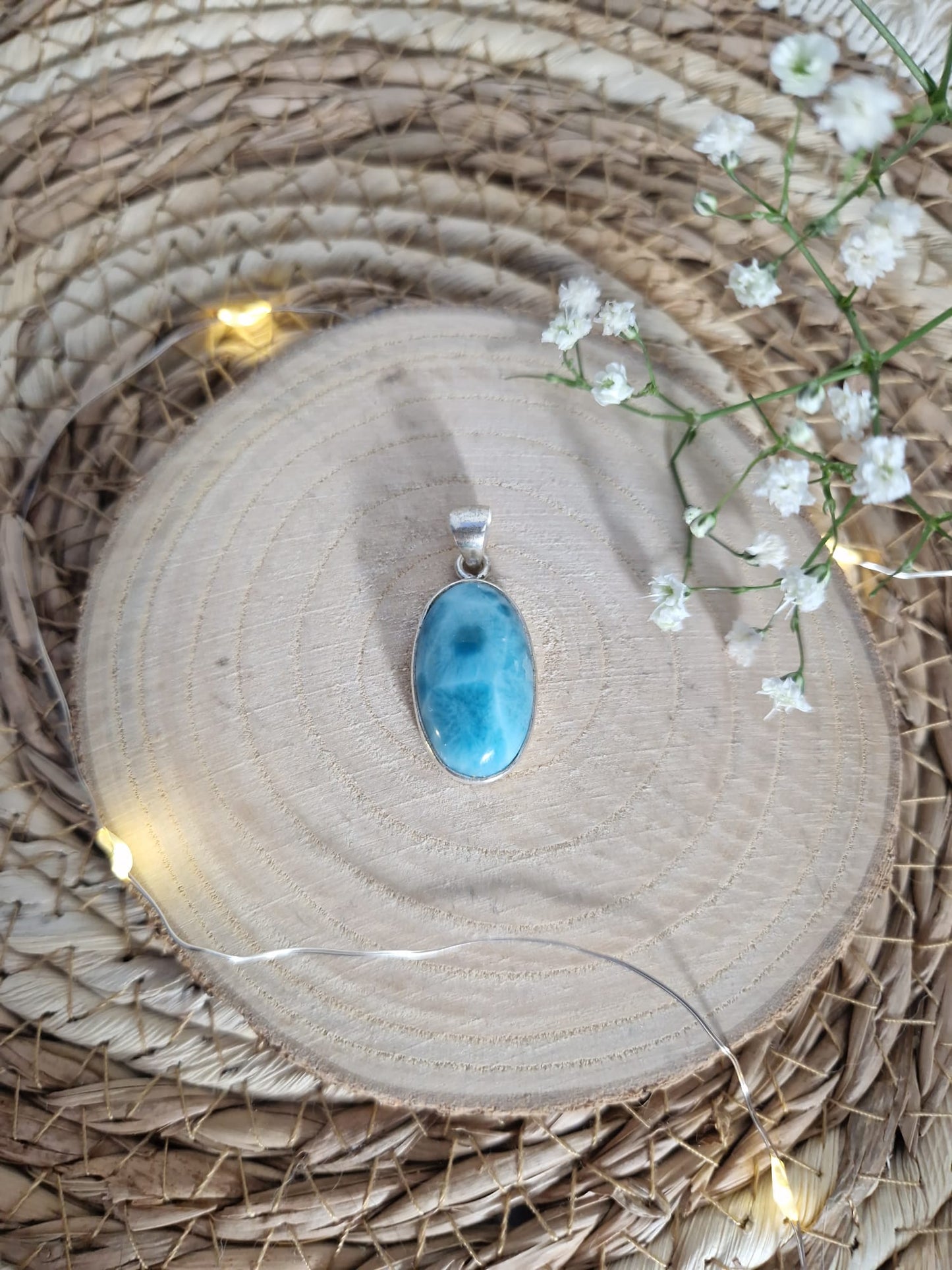 Larimar Anhänger, 925 Silber