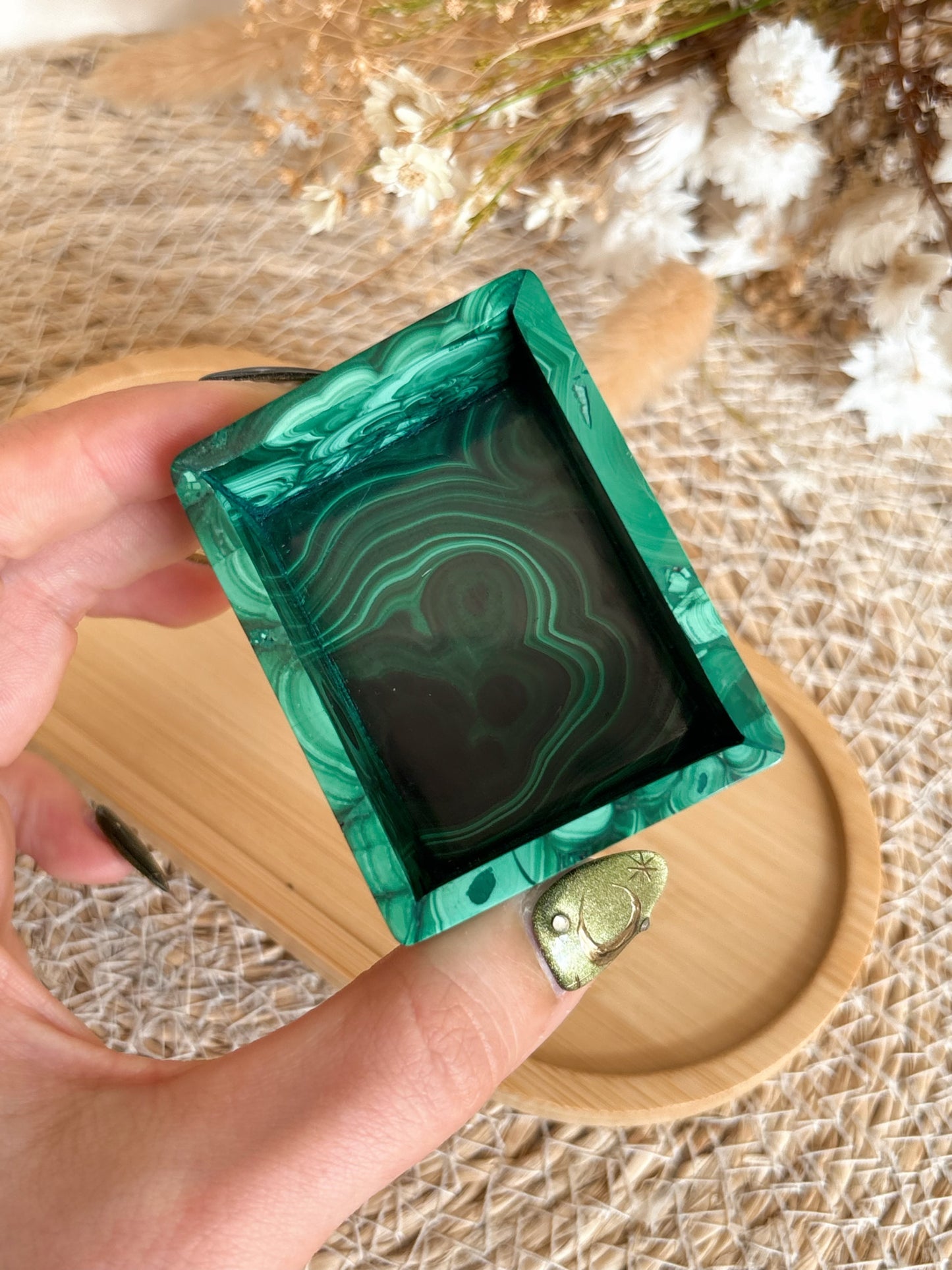 Malachit Box mit Deckel, Extra Qualität