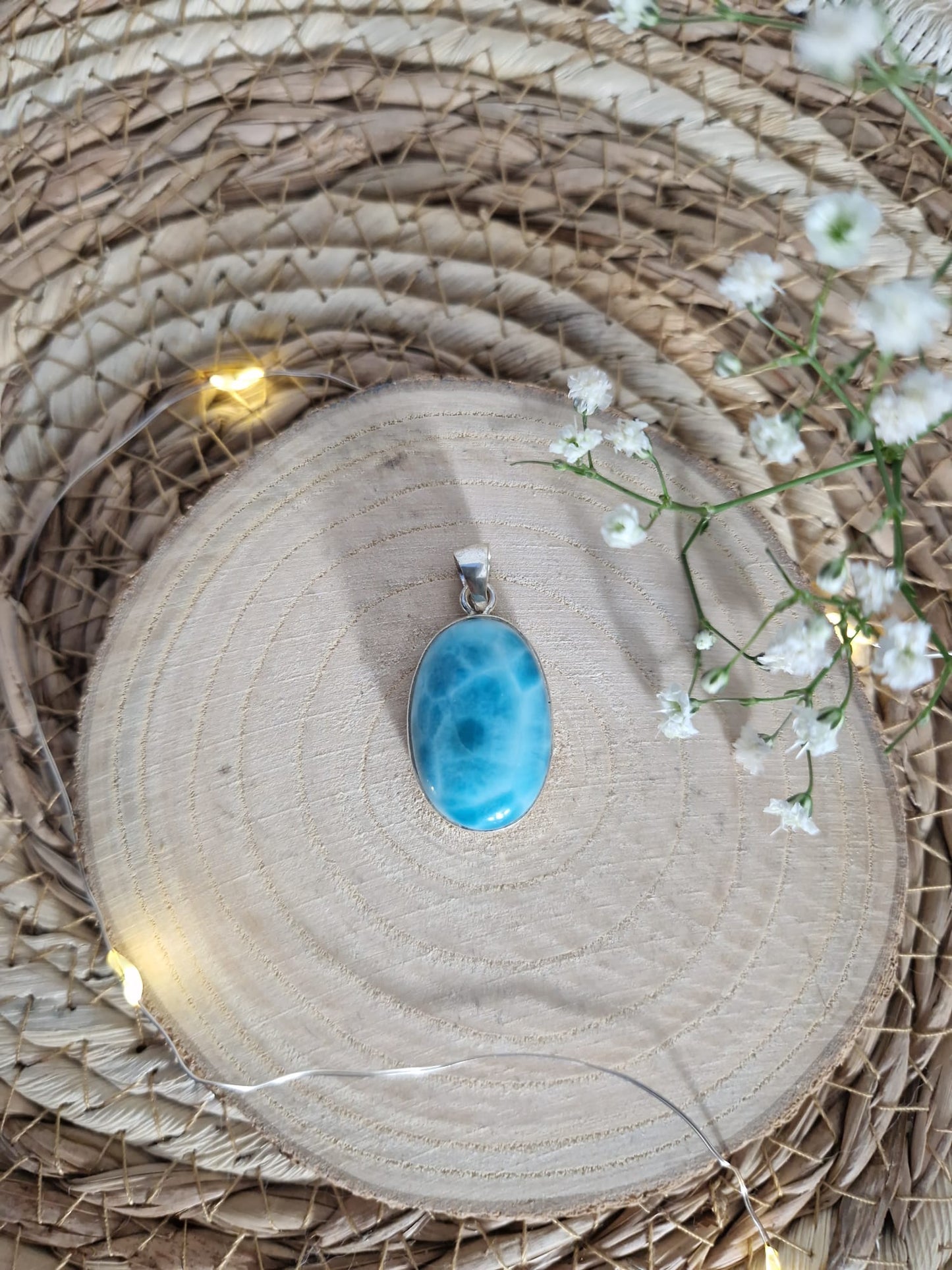 Larimar Anhänger, 925 Silber