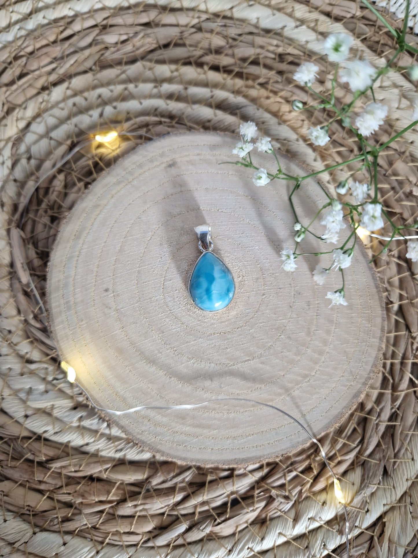 Larimar Anhänger, 925 Silber