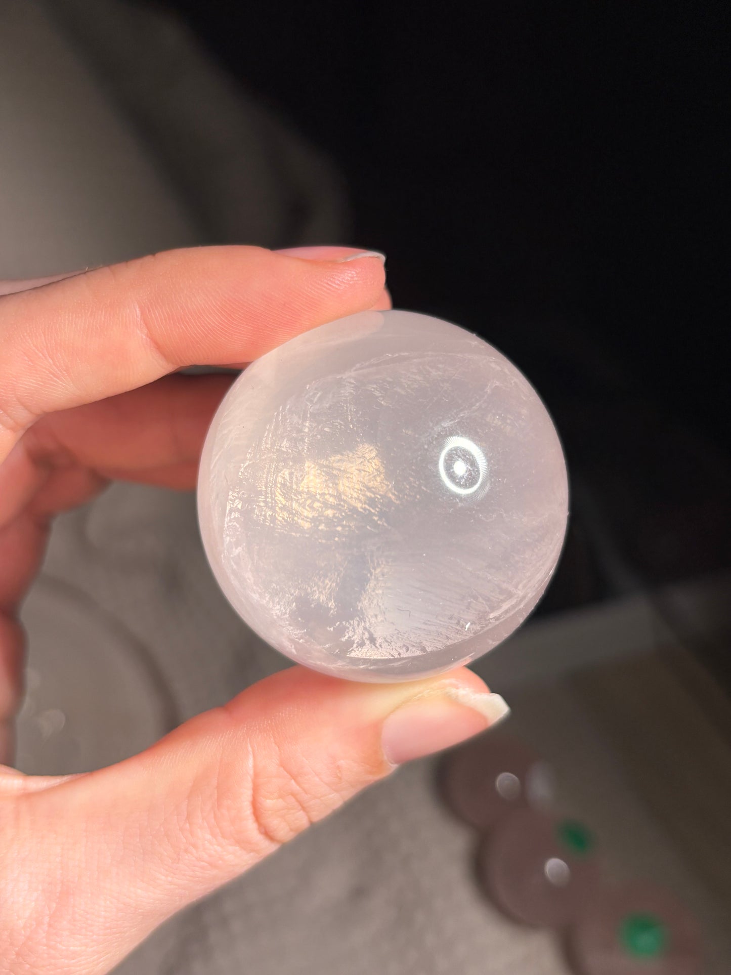 Transparente Rosenquarz Kugel mit Stern, High Quality ⭐️ Nr. 4
