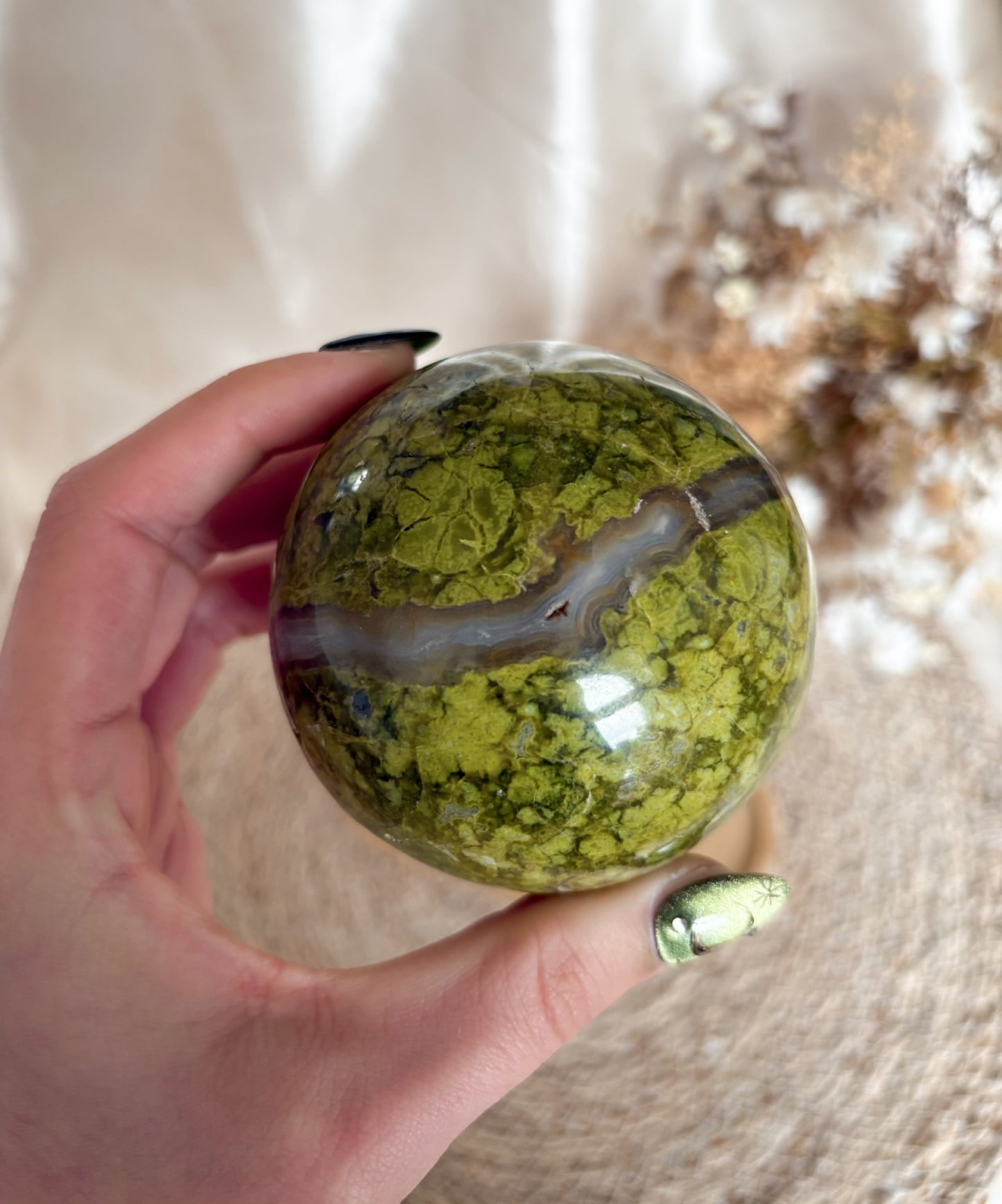 Grüne Opal Kugel Nr. 1
