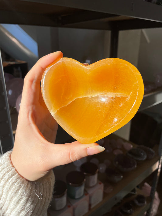 Orangencalcit Herz Schale 🍊
