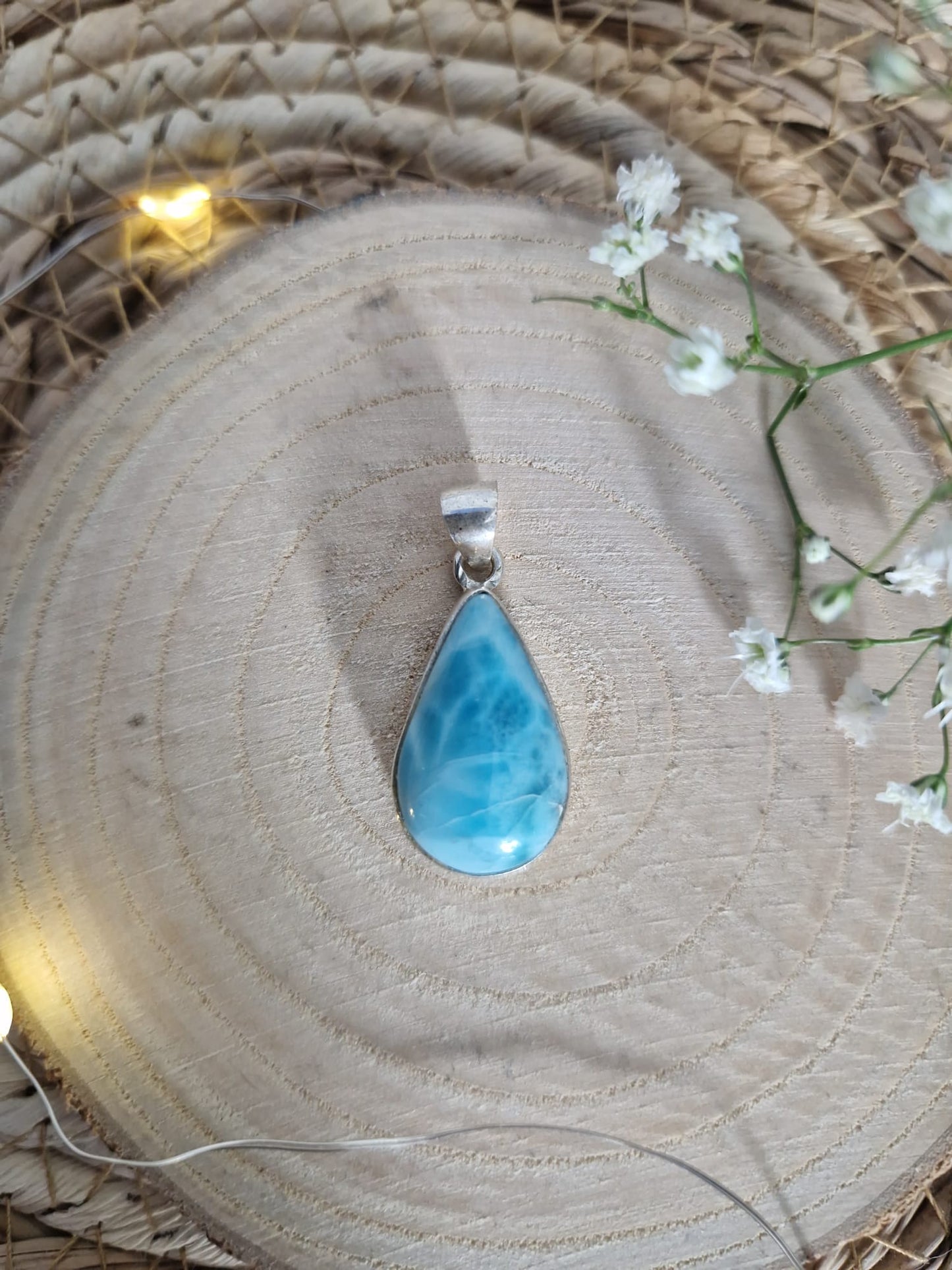 Larimar Anhänger, 925 Silber