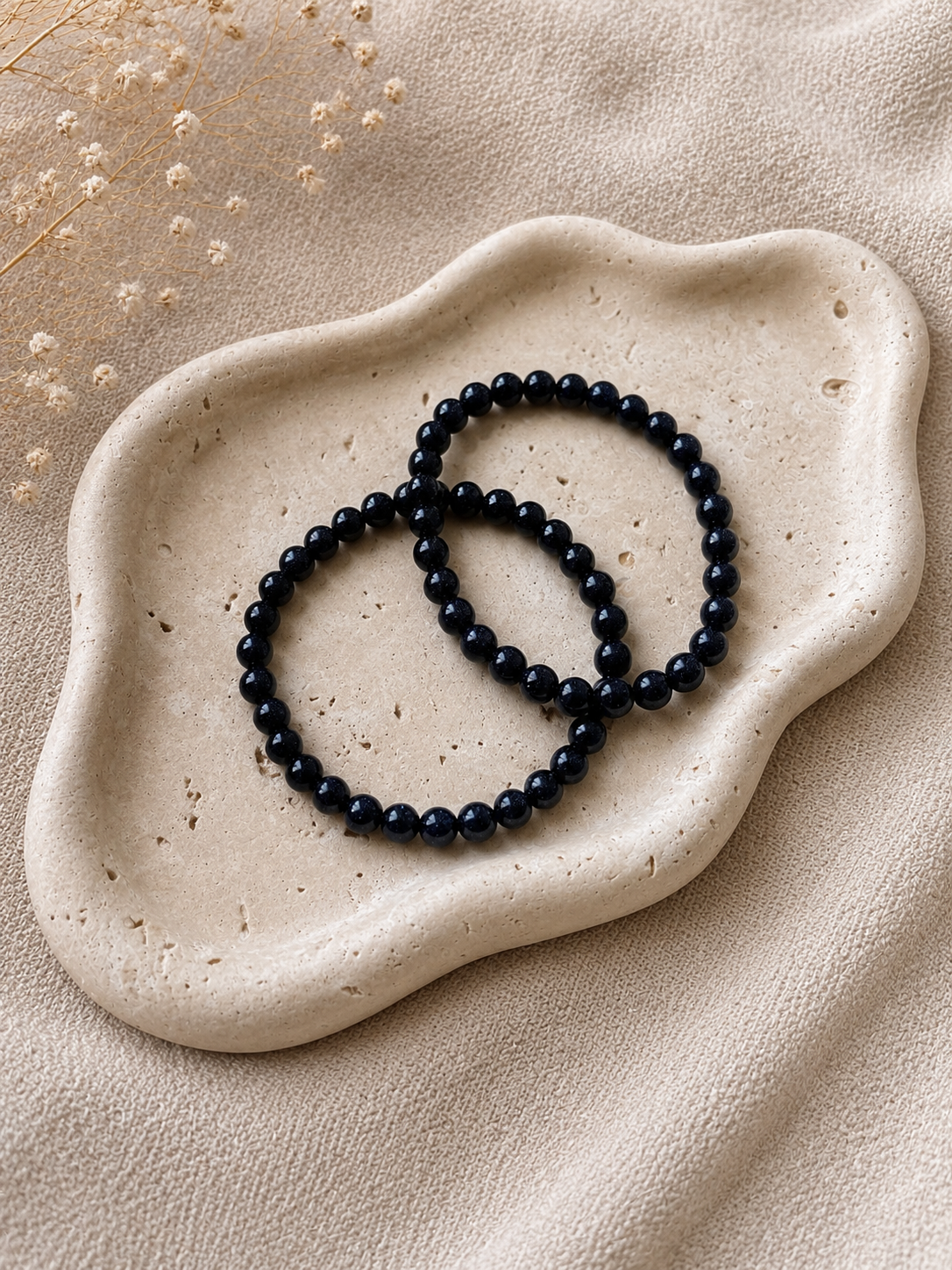 Blaufluss Kugelarmband - 6mm