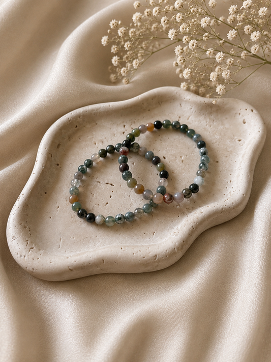 Moosachat (bunt) Kugelarmband - 6mm