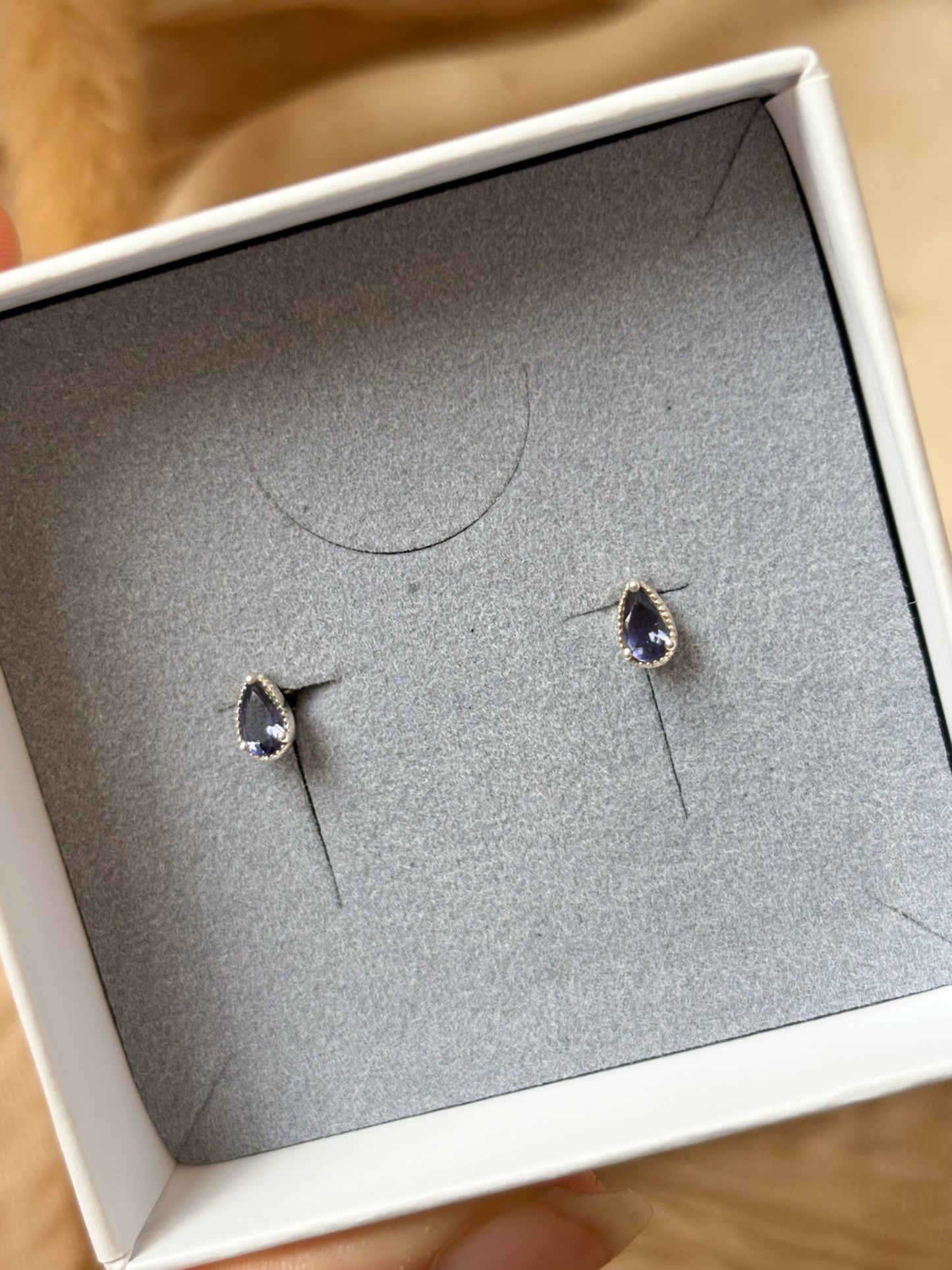 Iolith Ohrstecker „Teardrop sparkle“ - 925 Silber
