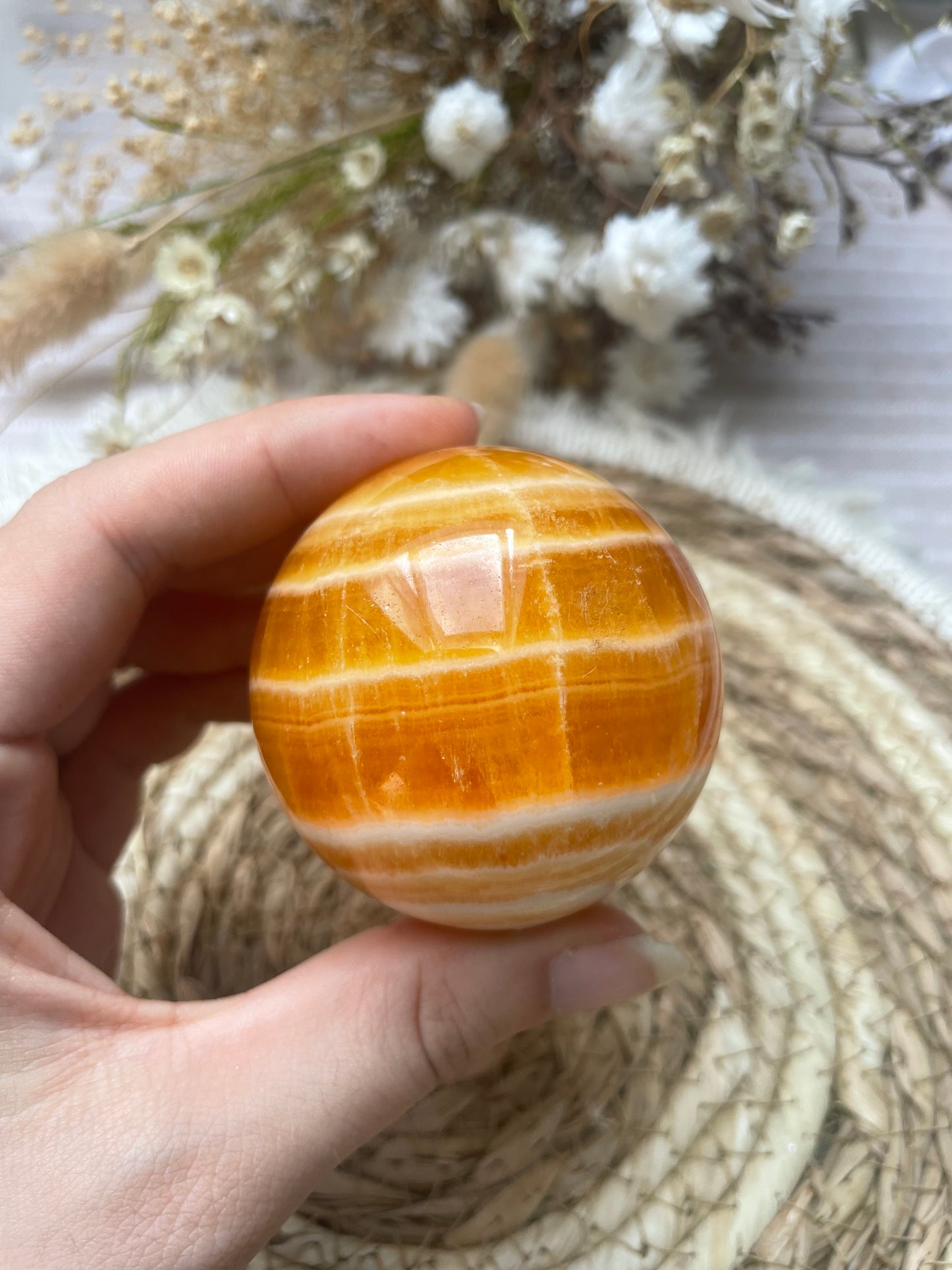 Orangencalcit Kugel A46