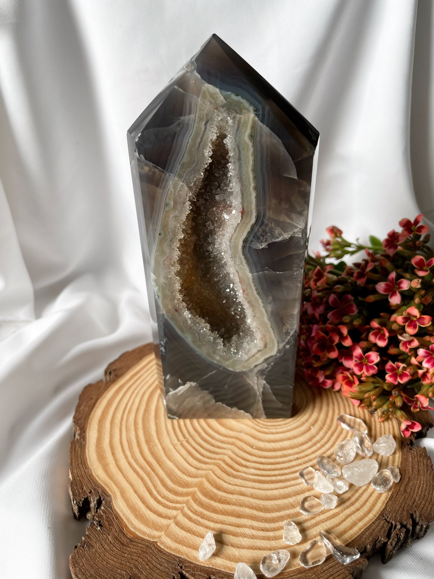 Achat Spitzen mit Amethyst, Brasilien, AB137