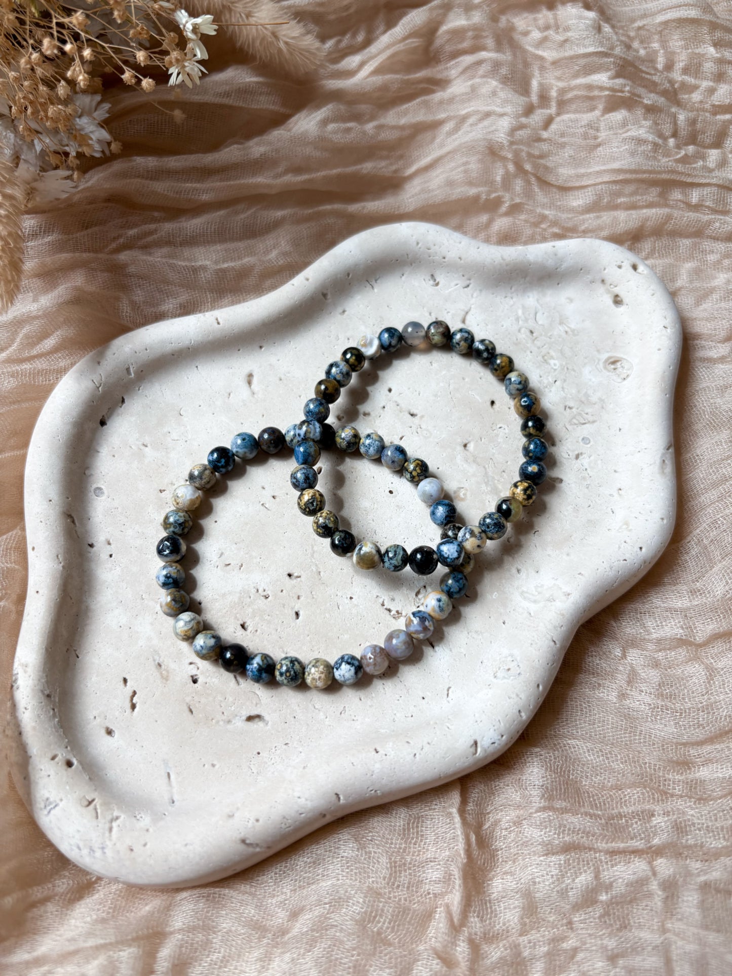 Ozean Jaspis blau Kugelarmband - 6mm