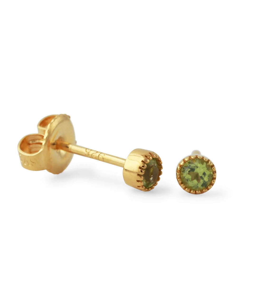 Peridot Ohrstecker „Tiny Spark“ - vergoldet
