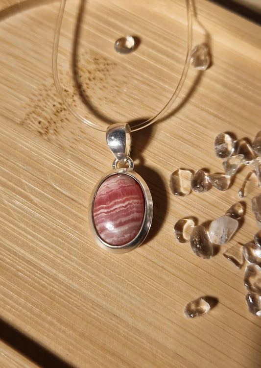 Rhodochrosit Kettenanhänger 925 Silber
