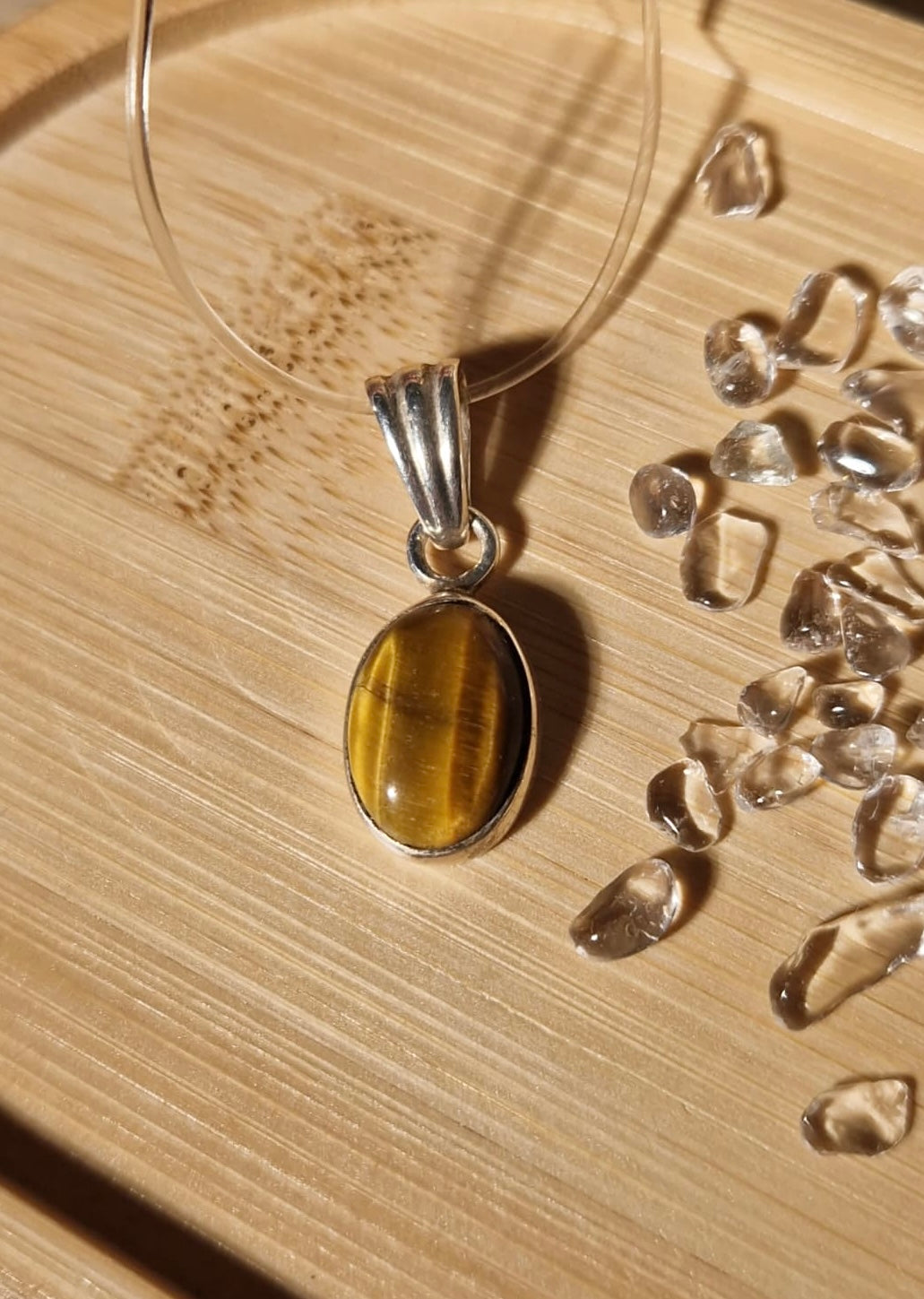 Tigerauge Kettenanhänger 925 Silber