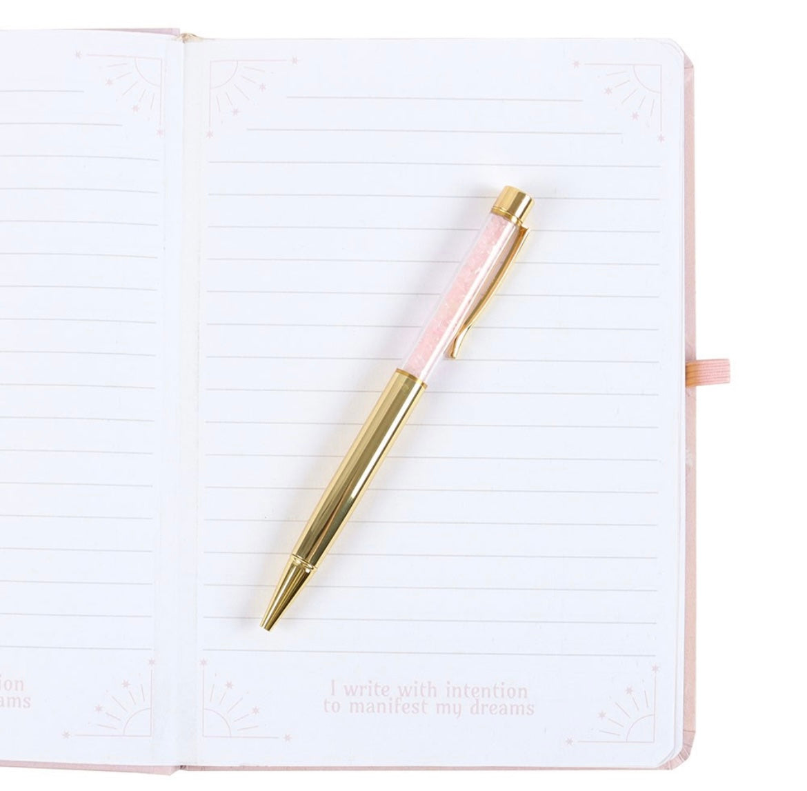 Manifestations Journal mit Rosenquarz Stift 🌸