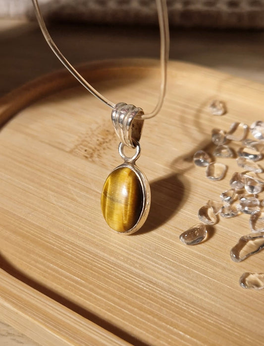 Tigerauge Kettenanhänger 925 Silber