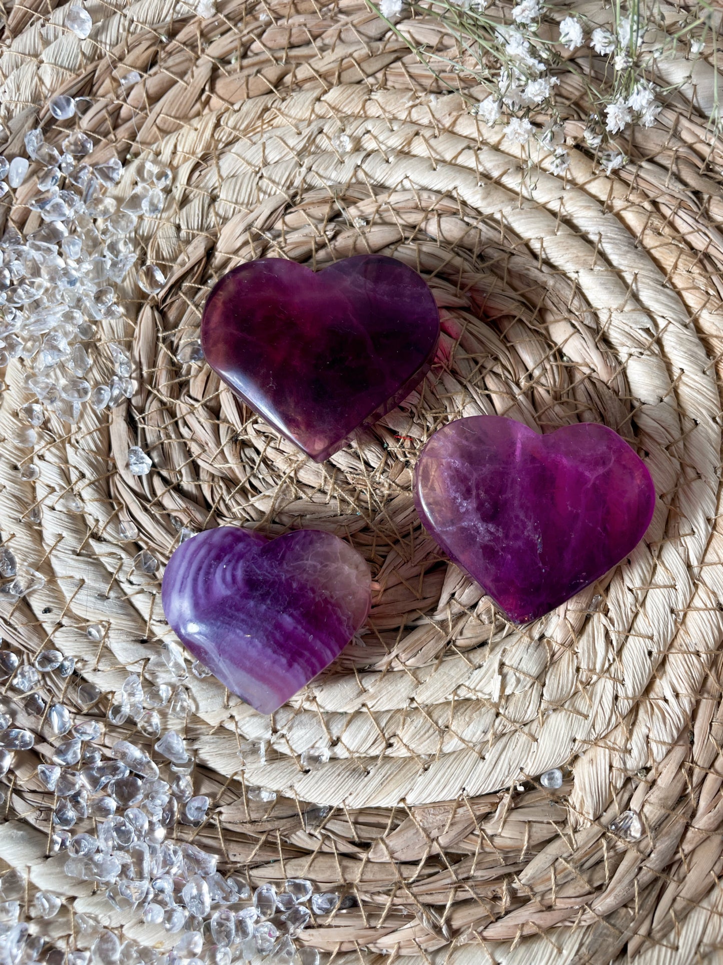 Lila Fluorit Herz
