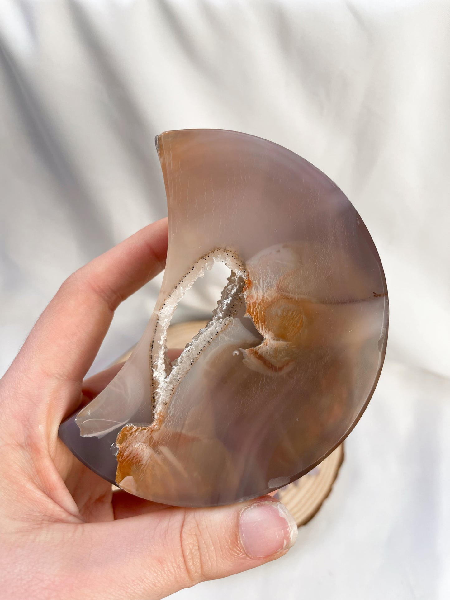 Druzy Achat Mond auf Ständer Nr. 2