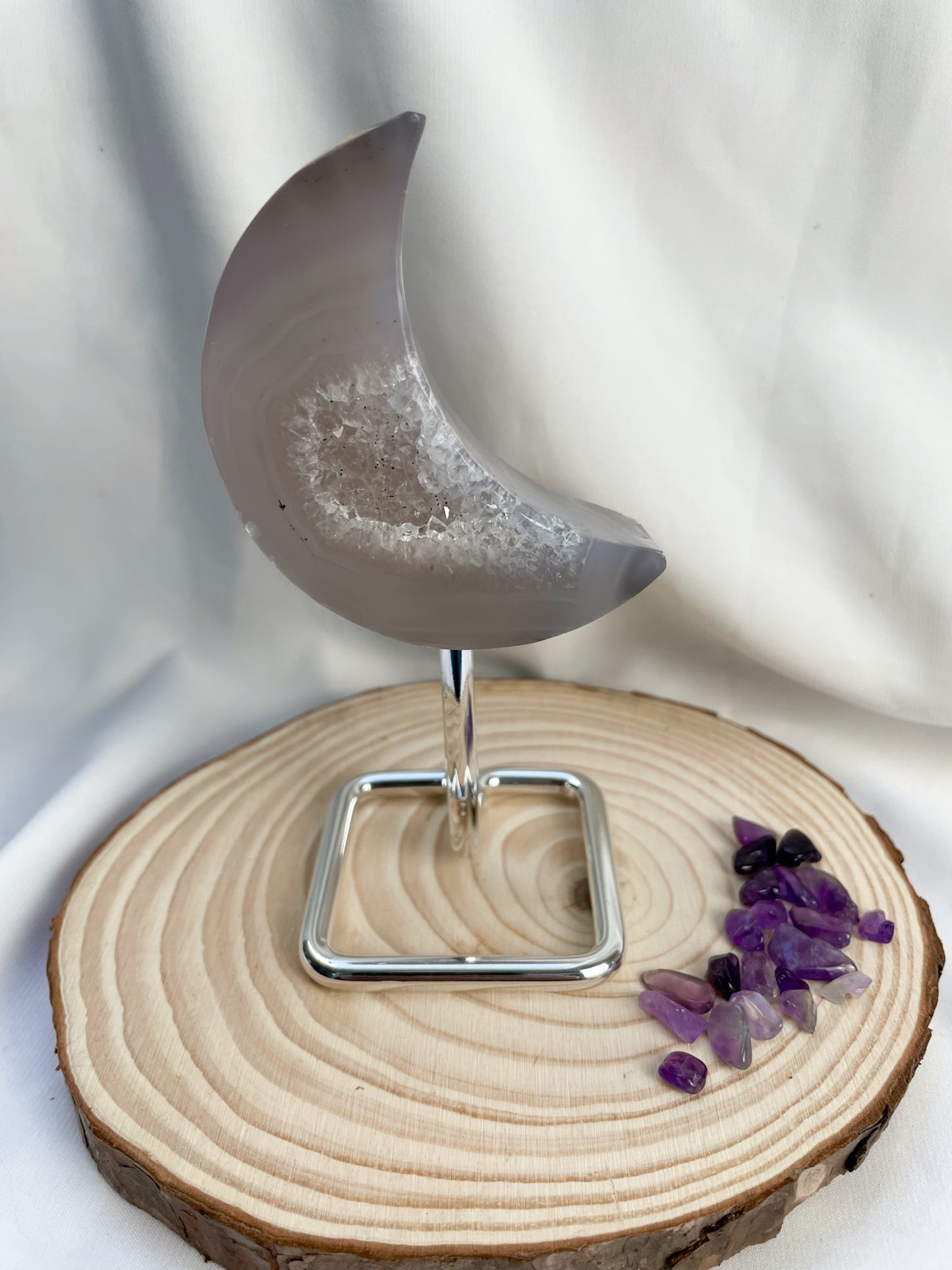 Druzy Achat Mond auf Ständer Nr. 10