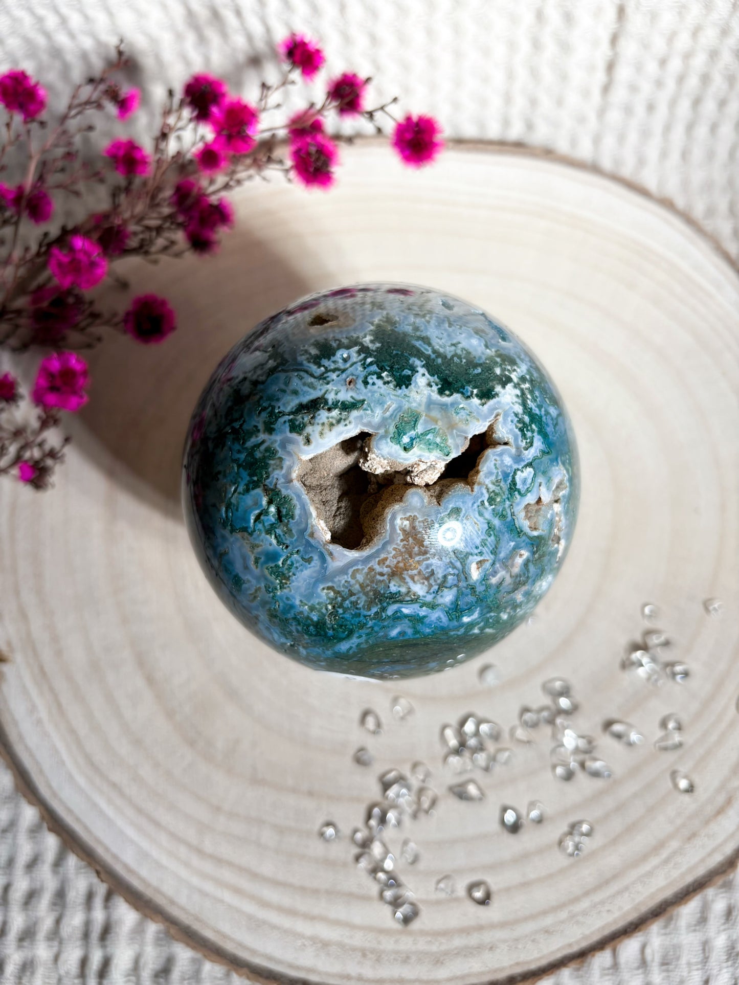 Druzy Moosachat Kugel Nr. 1