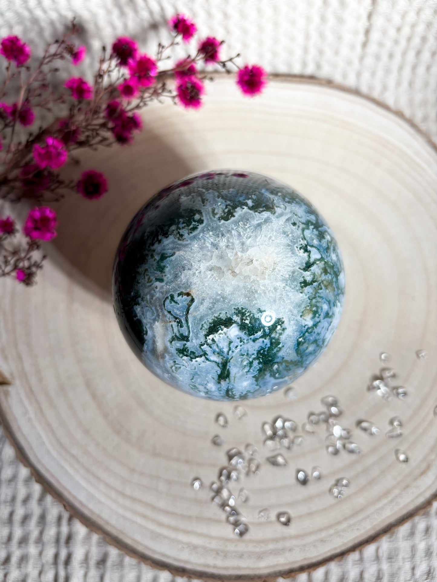 Druzy Moosachat Kugel Nr. 1