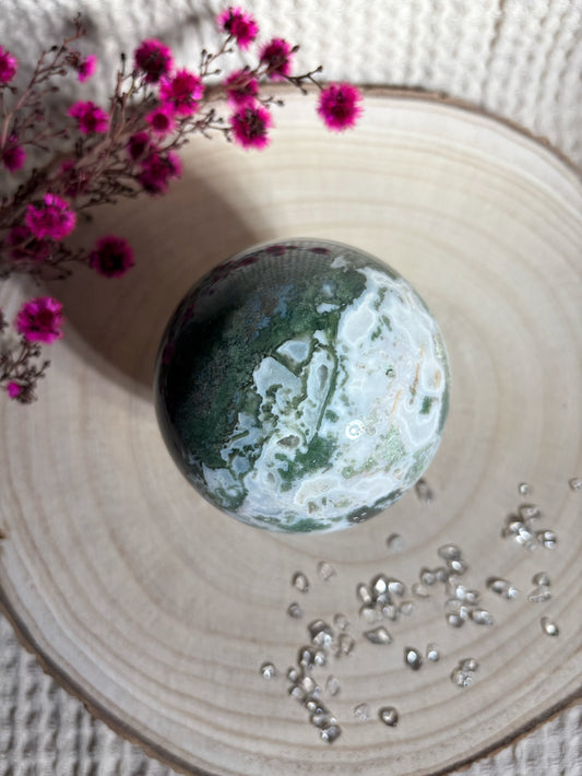 Druzy Moosachat Kugel Nr. 2