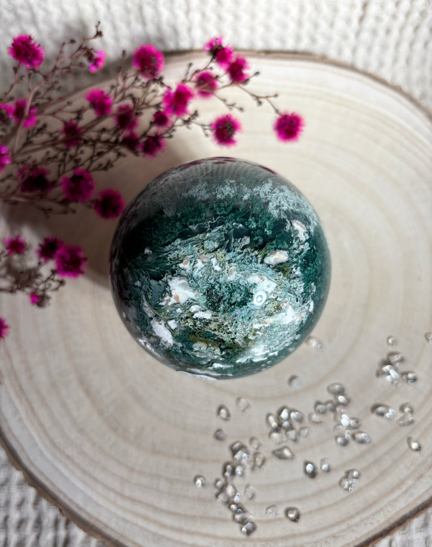 Druzy Moosachat Kugel Nr. 3