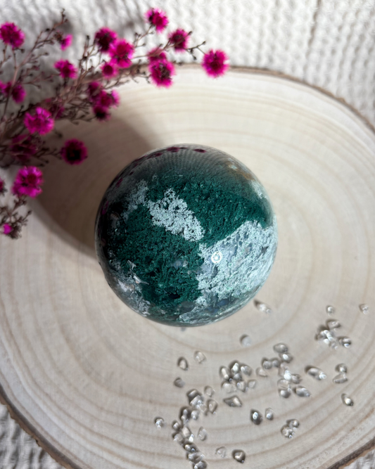 Druzy Moosachat Kugel Nr. 3