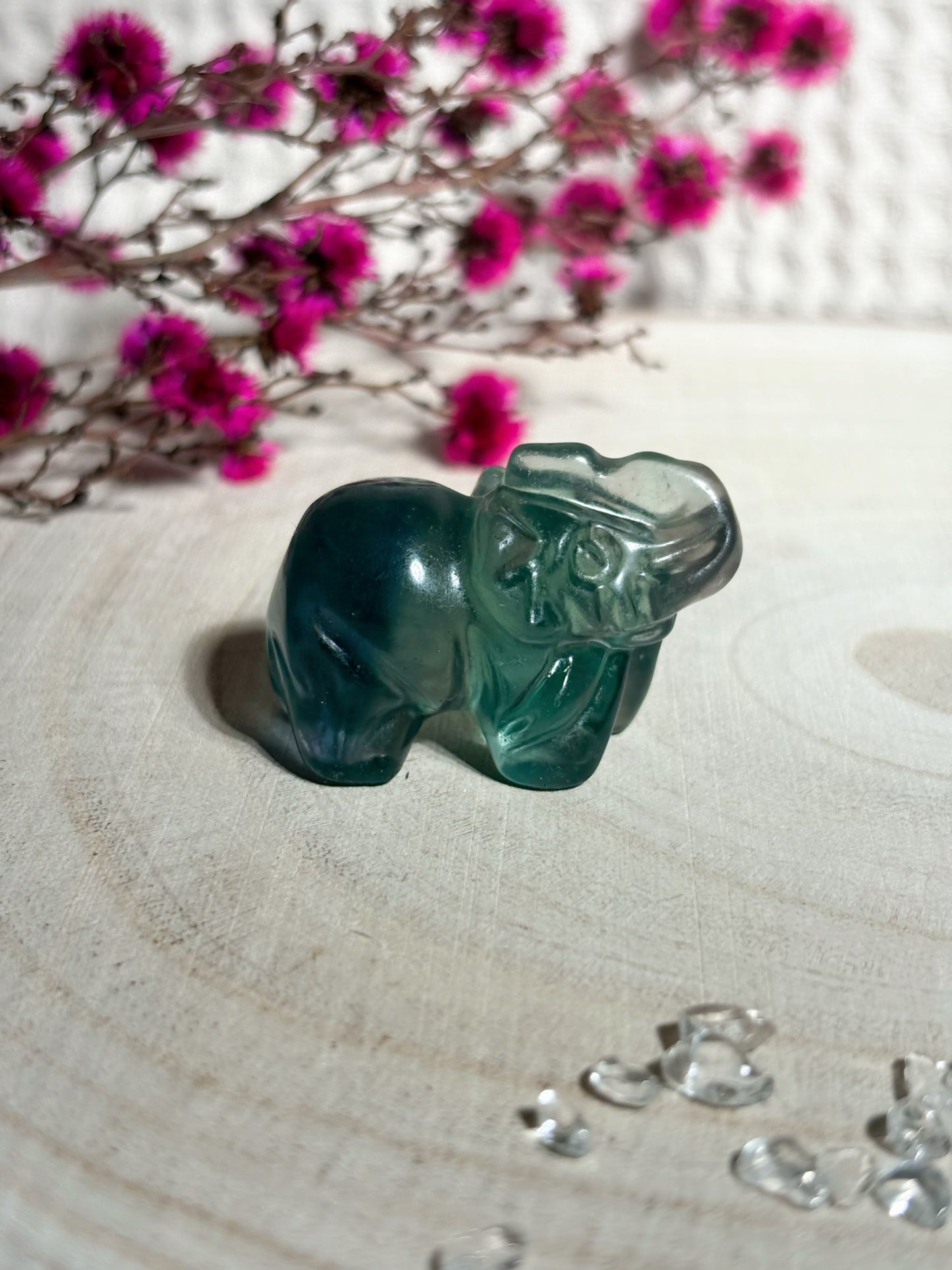 Fluorit Elefant, blau/grün/lila 🐘