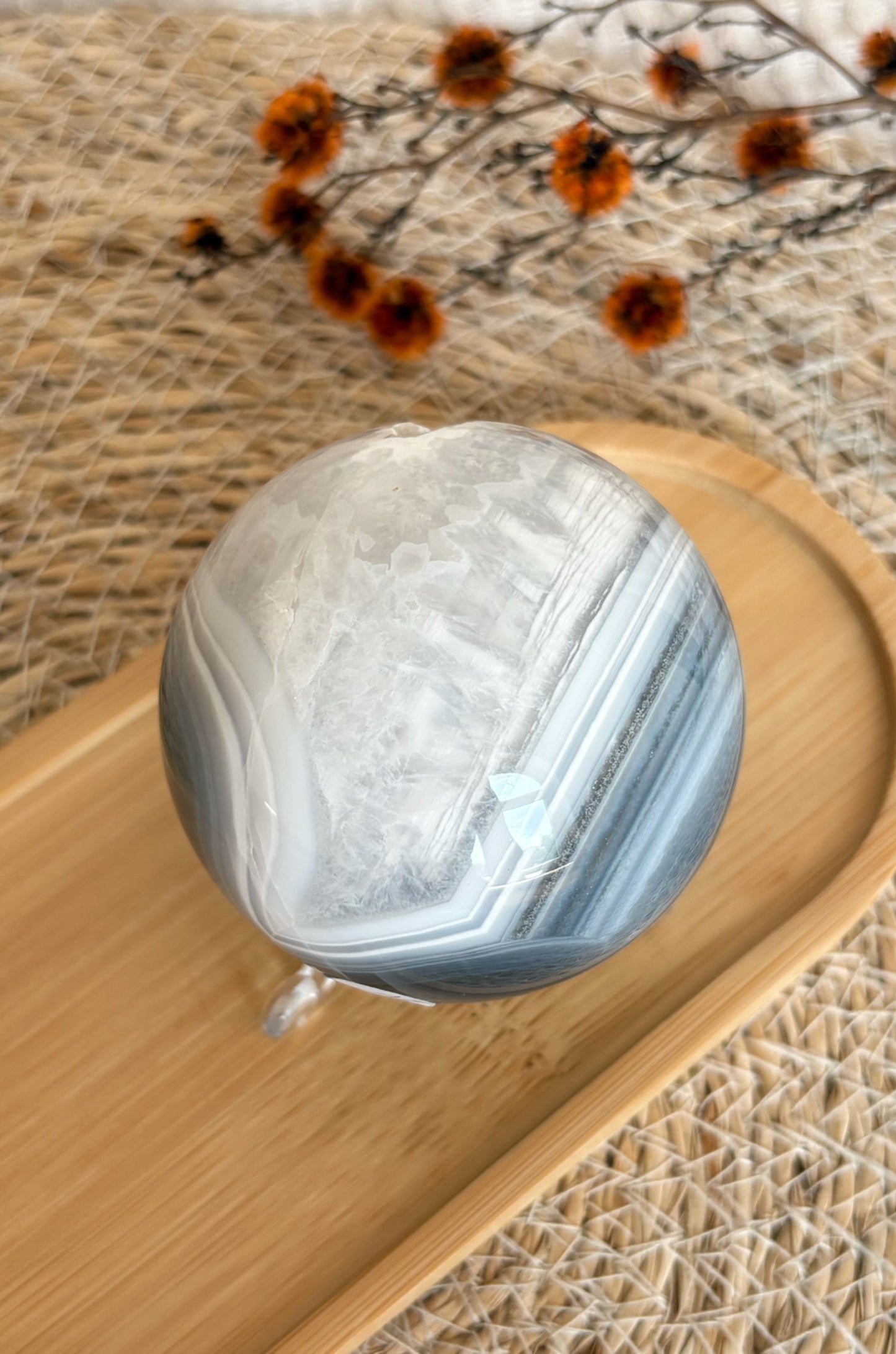 Druzy Orca Achat Kugel AC44
