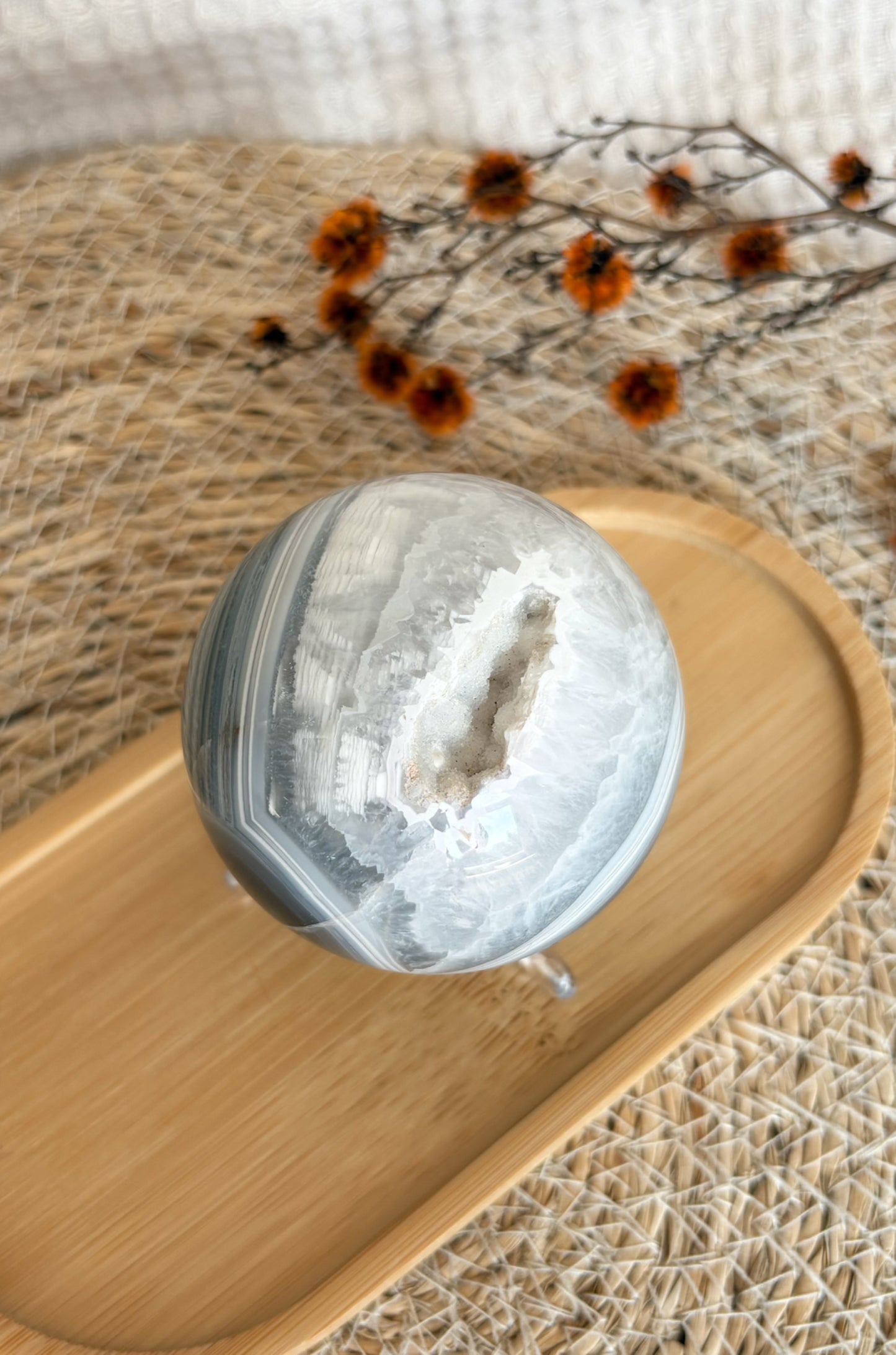 Druzy Orca Achat Kugel AC44