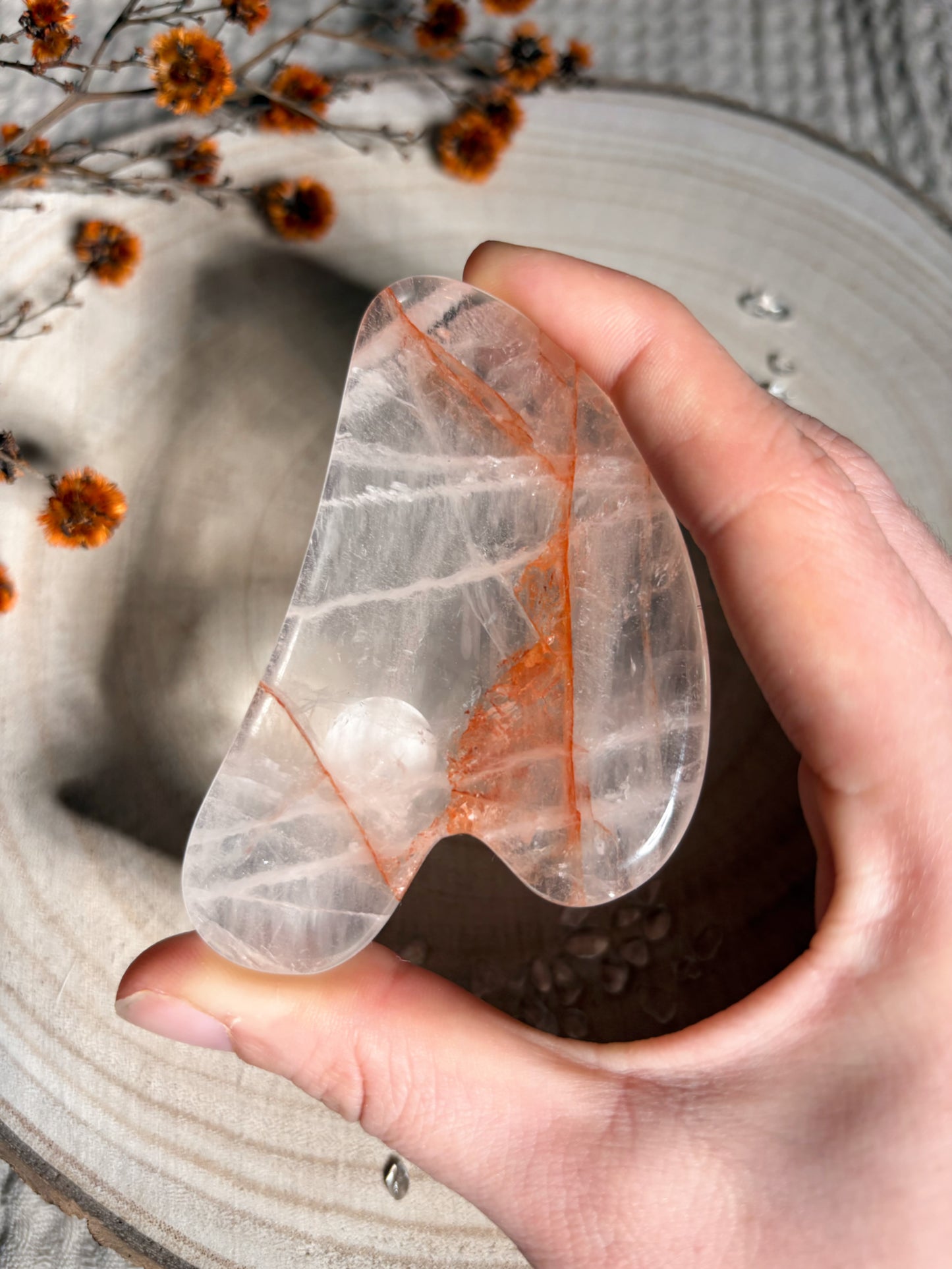 Feuerquarz x Rosenquarz Gua Sha Nr. 3