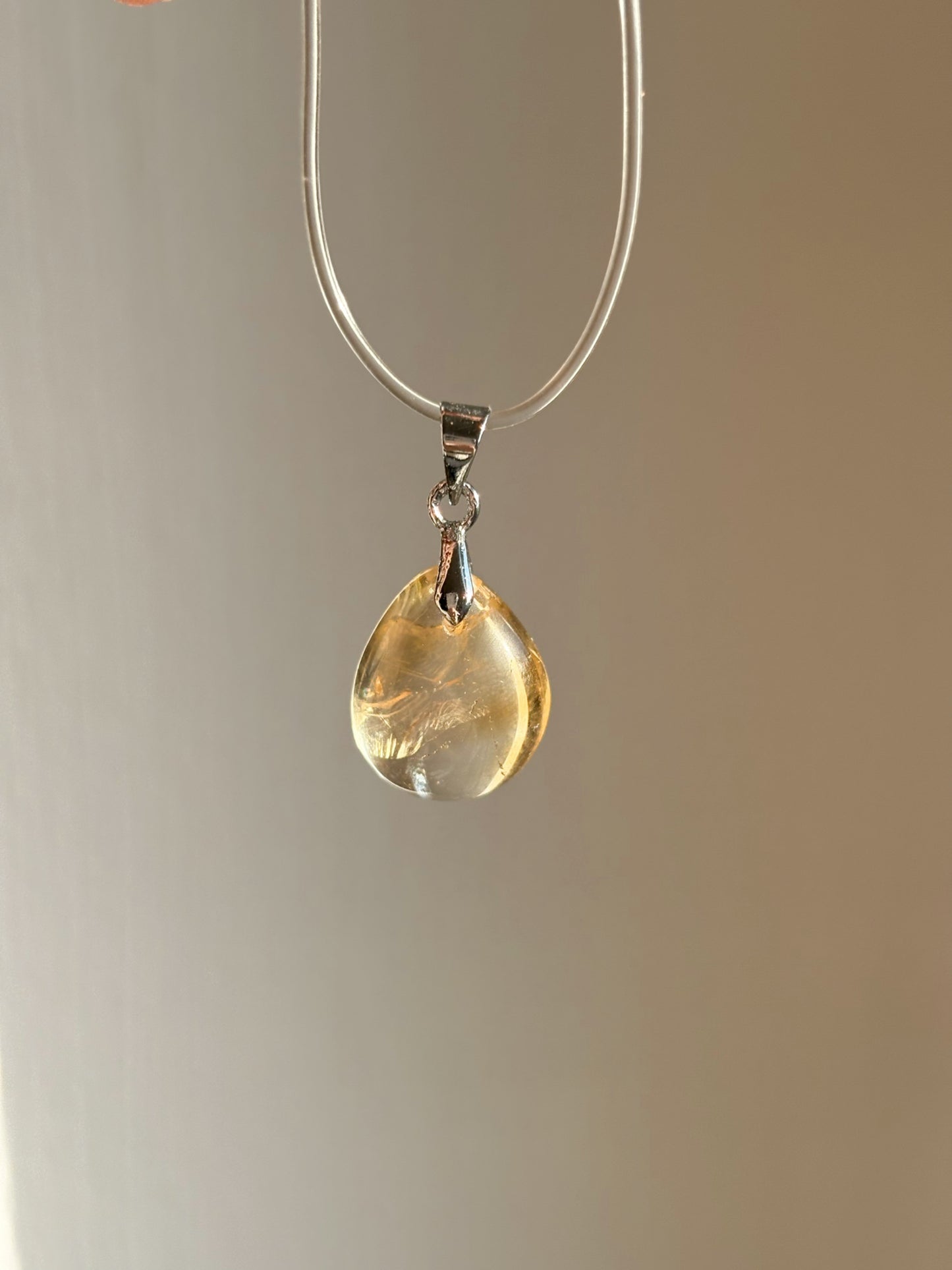 Natur Citrin Anhänger mit Phantom Nr. 3