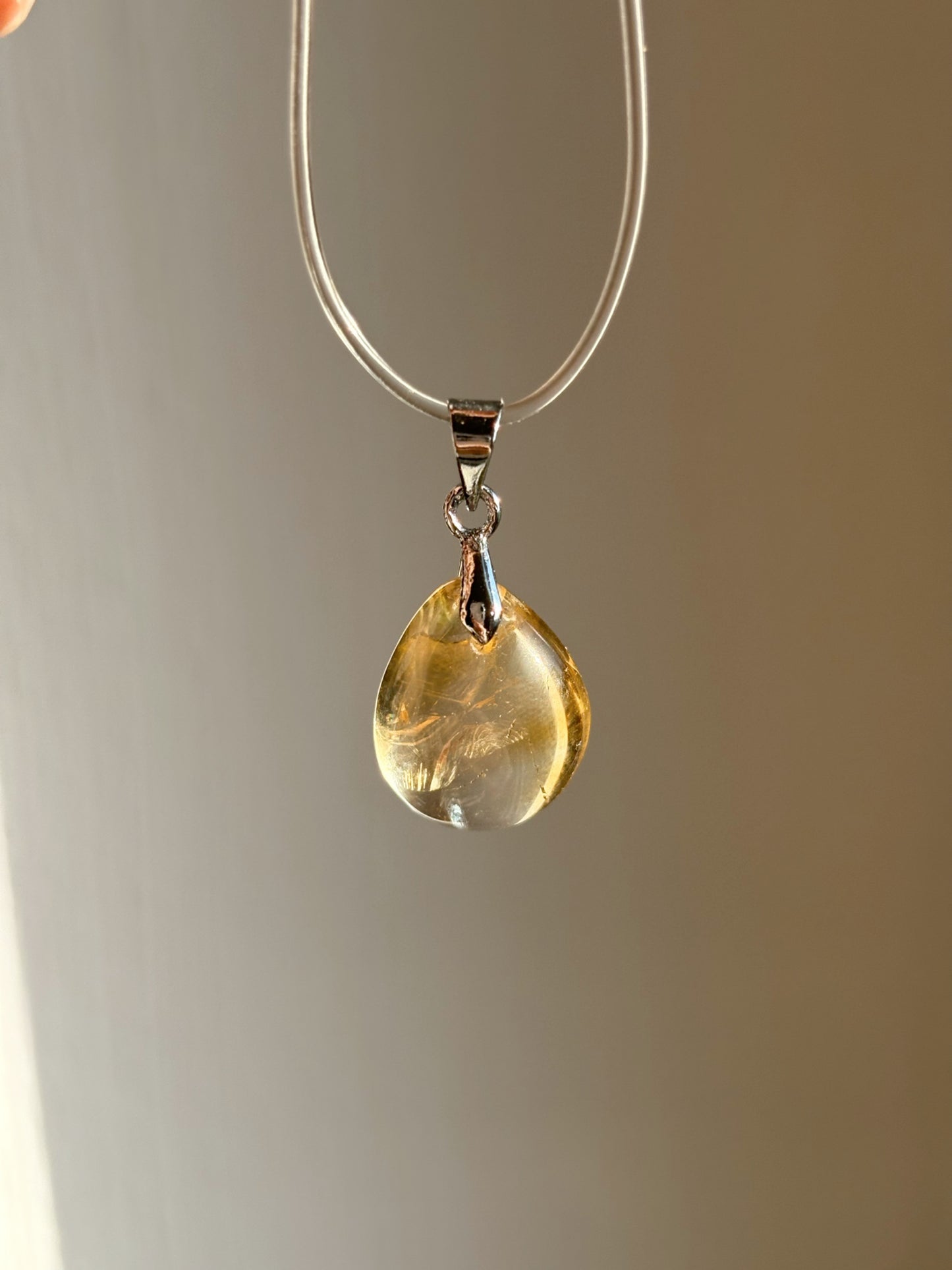 Natur Citrin Anhänger mit Phantom Nr. 3