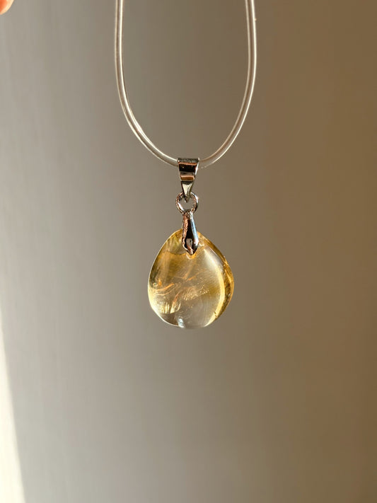 Natur Citrin Anhänger mit Phantom Nr. 3