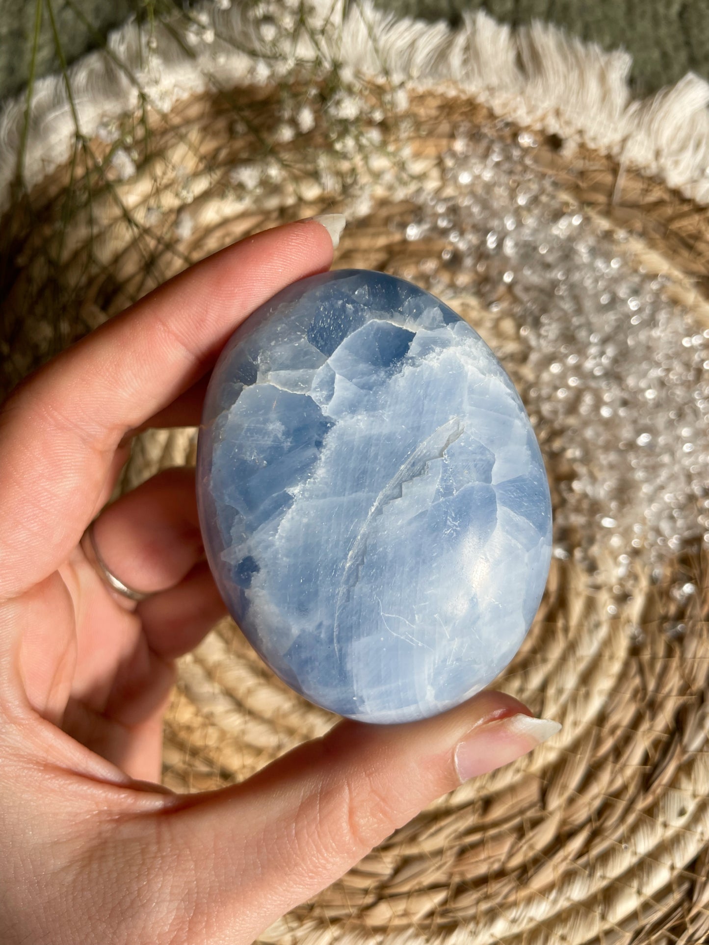 Blauer Calcit Handstein