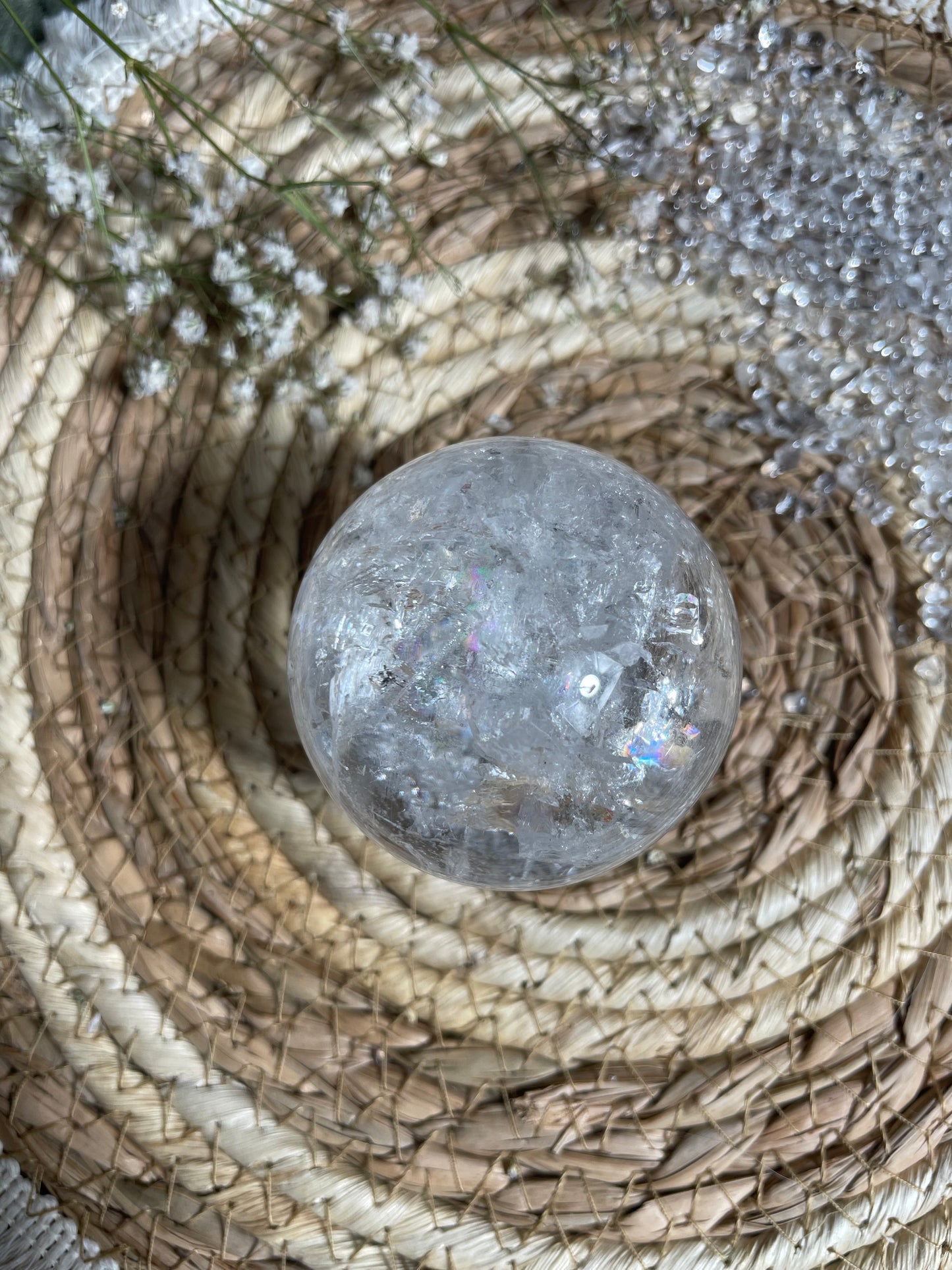 Bergkristall Kugel in Extra Qualität mit Regenbögen Nr. 3