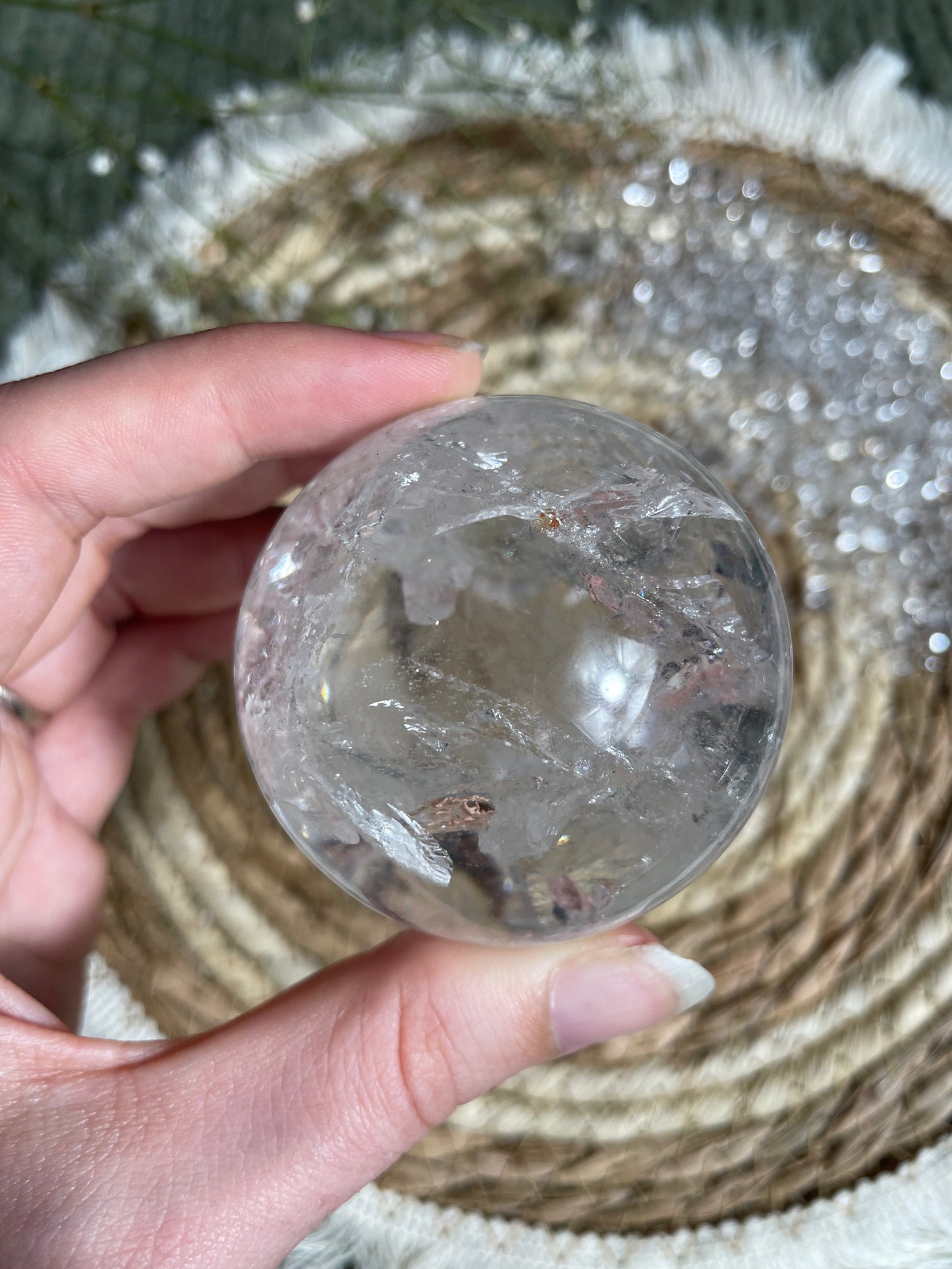 Bergkristall Kugel in Extra Qualität mit Regenbögen Nr. 3