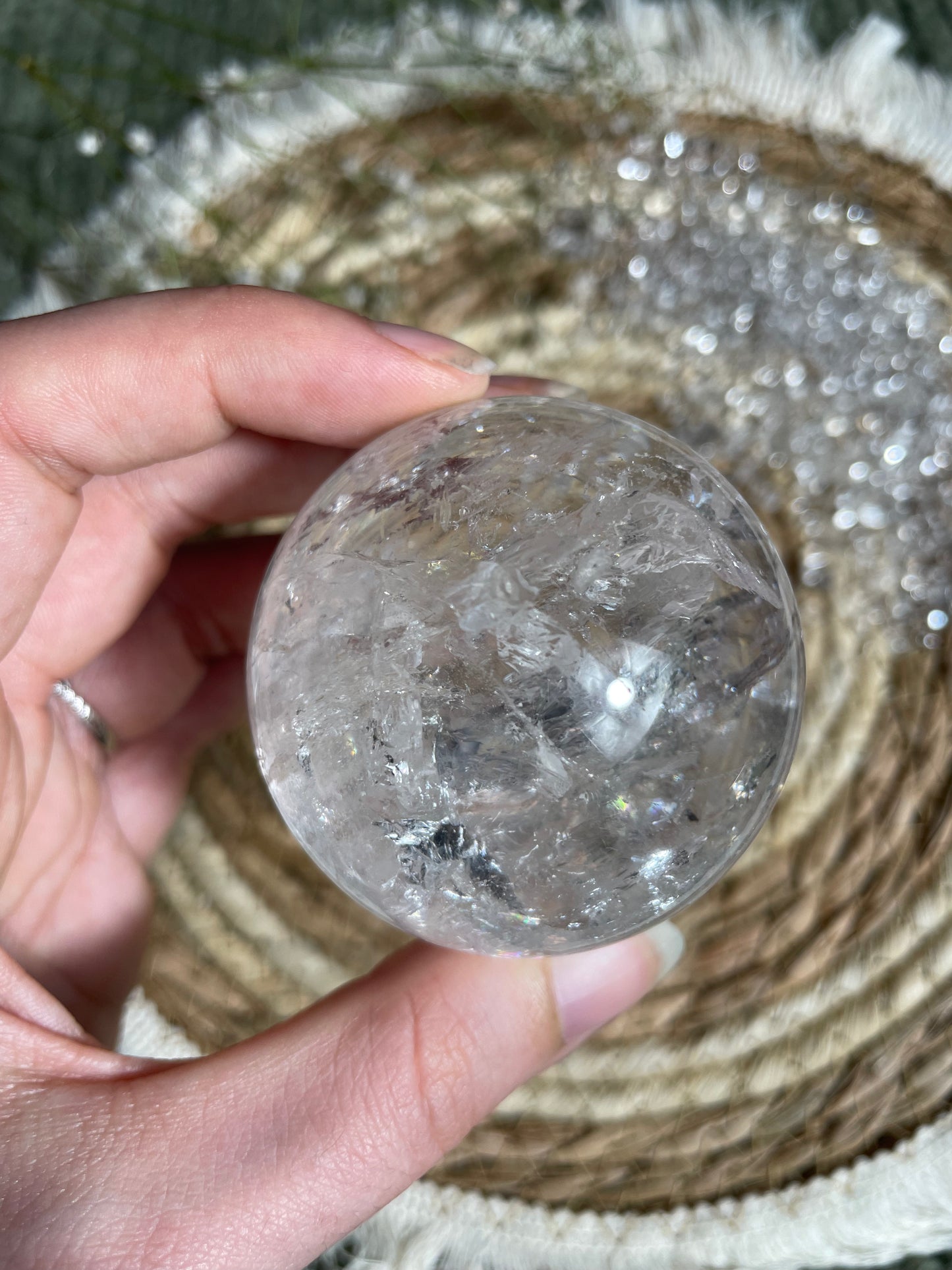 Bergkristall Kugel in Extra Qualität mit Regenbögen Nr. 3