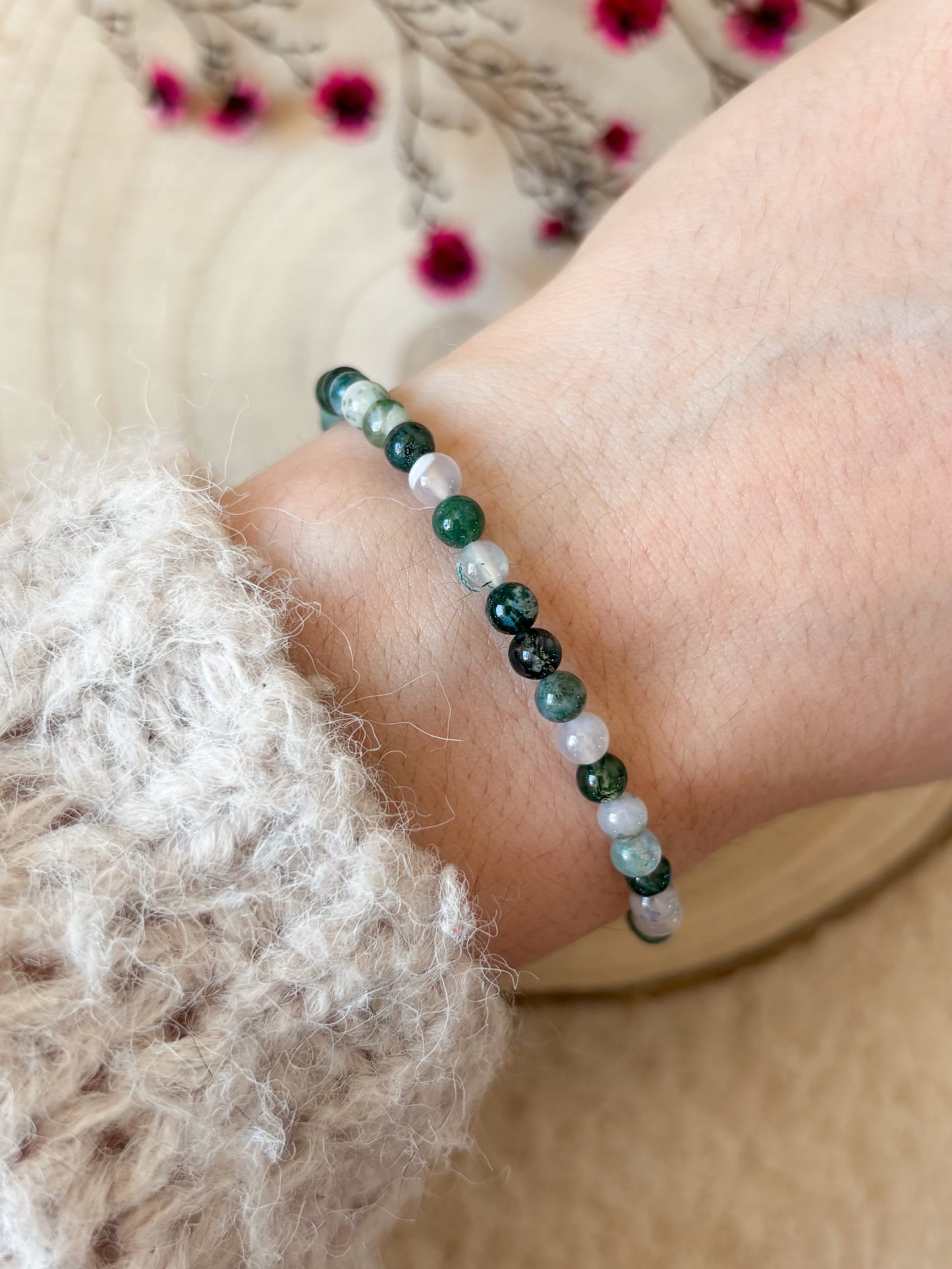 Moosachat Armband 4mm