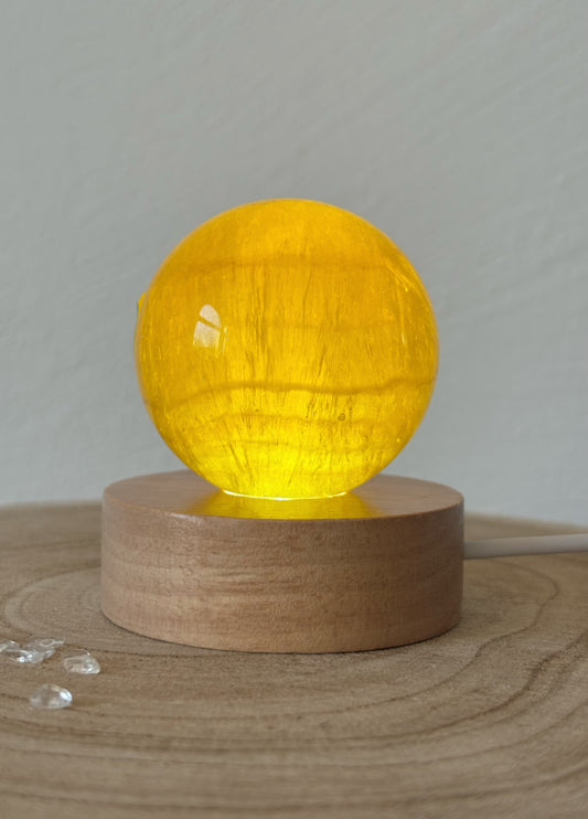 Gelbe Fluorit Kugel, 51mm
