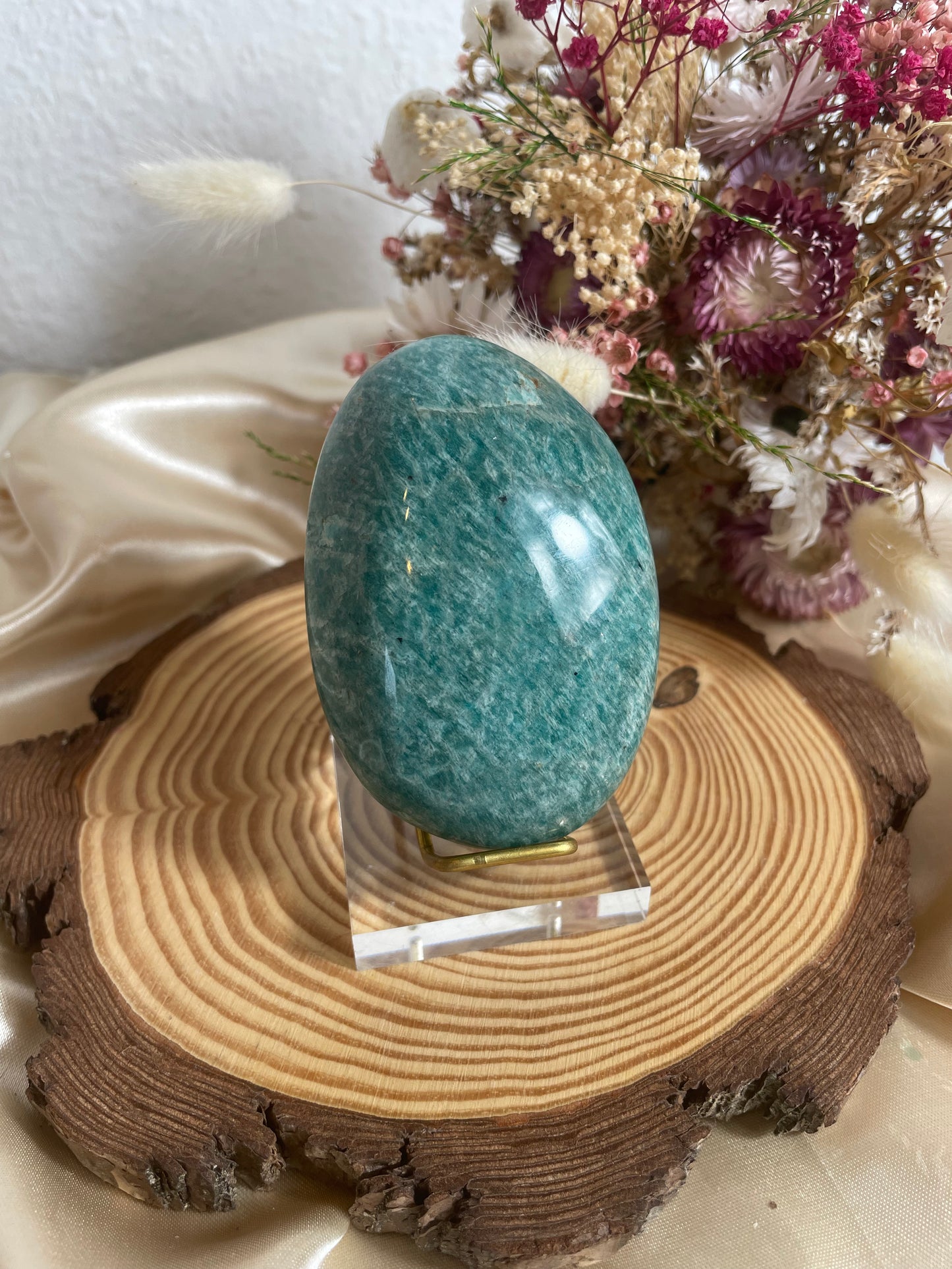 Amazonit Handstein mit Flash