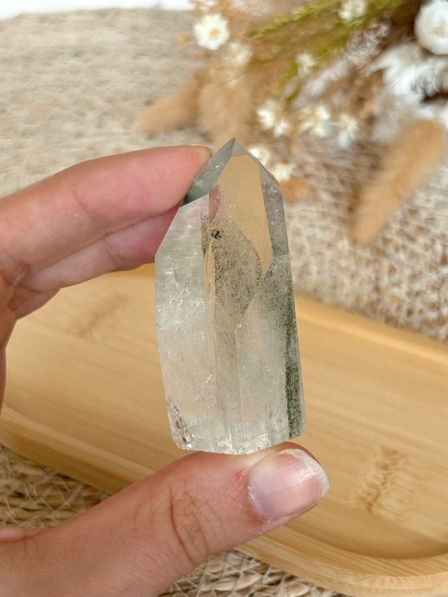 Gartenquarz Spitze mit Phantom Nr. 5