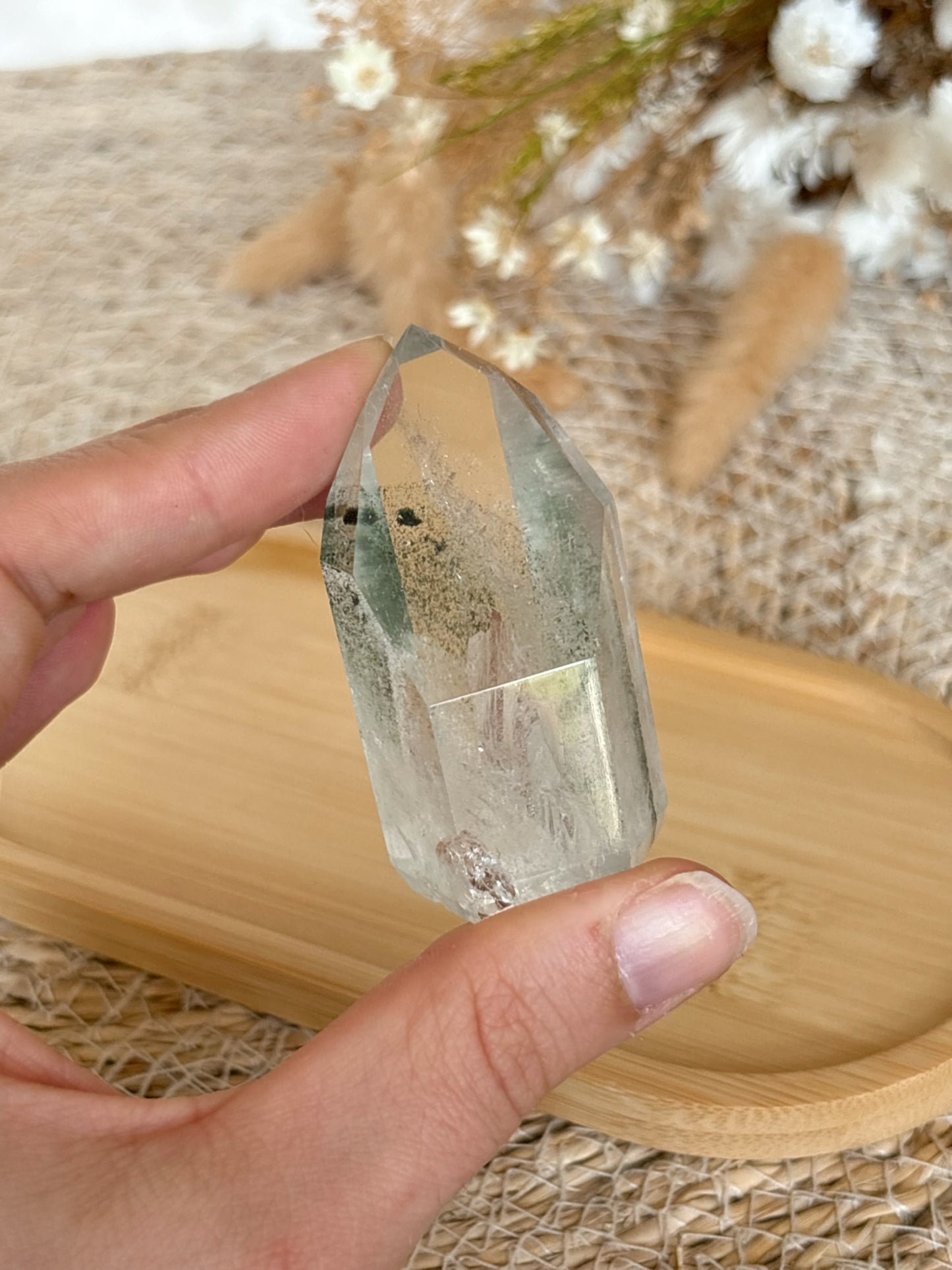 Gartenquarz Spitze mit Phantom Nr. 5