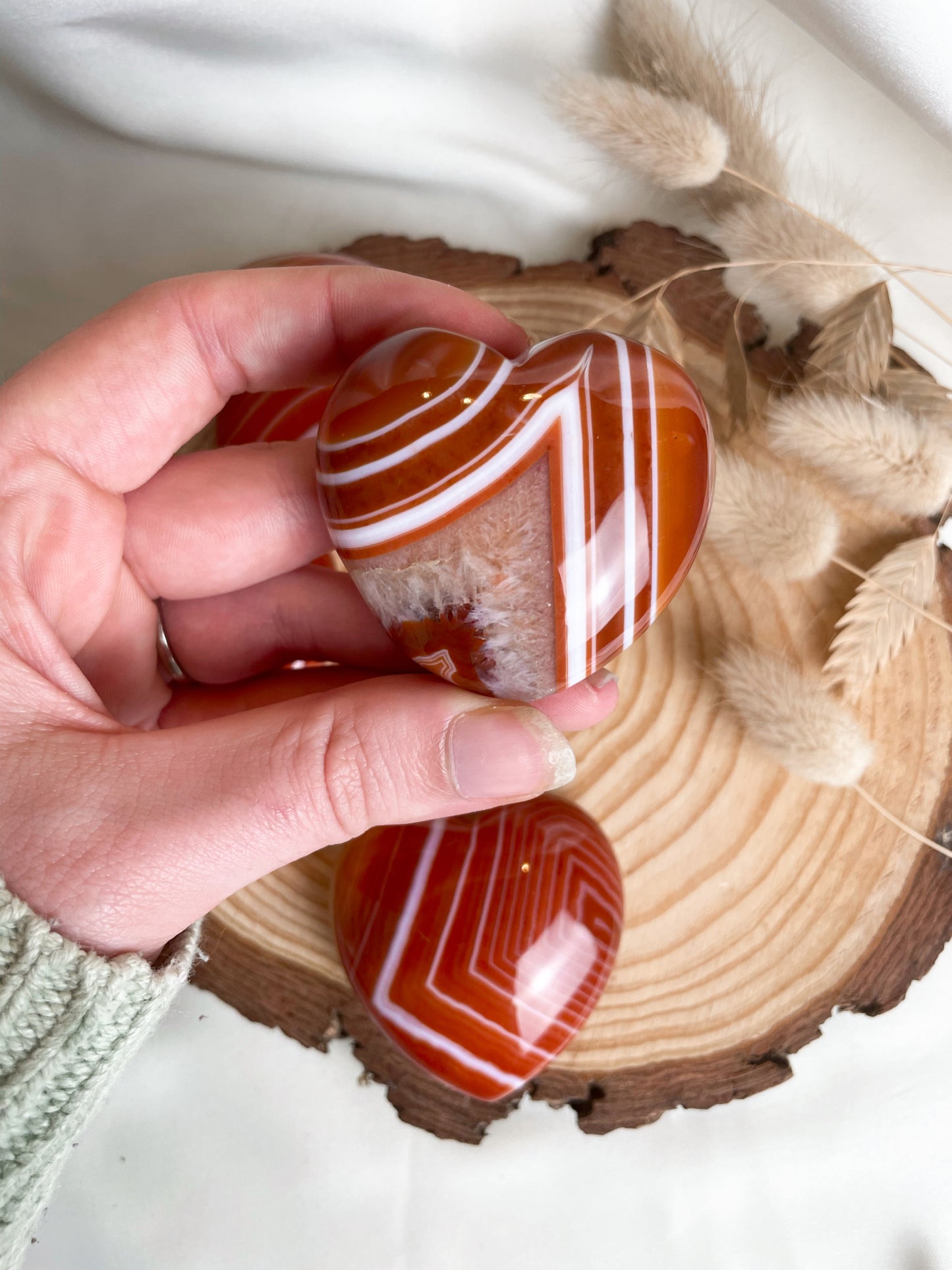 Achat Herz, gestreift